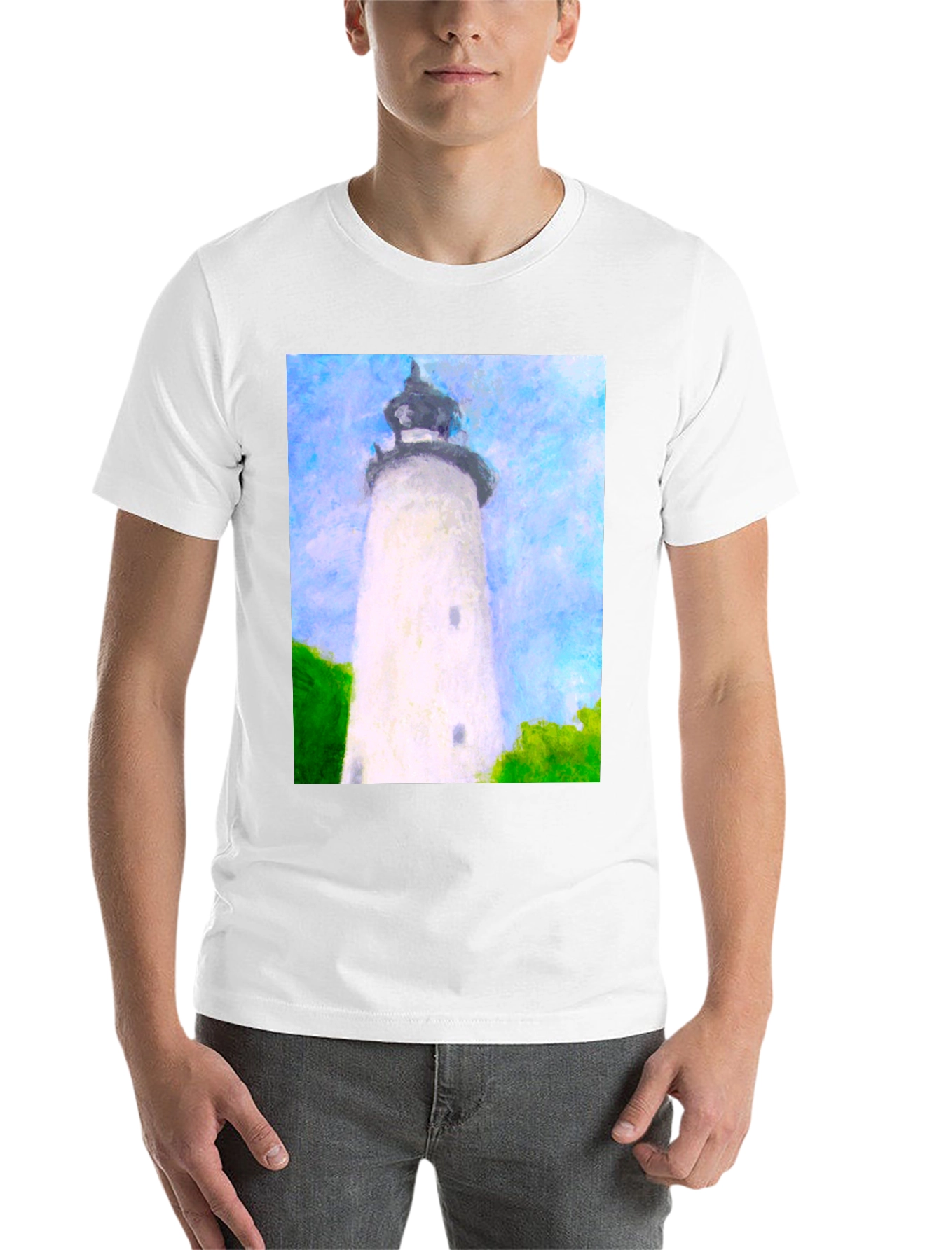 Lighthouse Art Graphic T-Shirt - Coastal Style Tee - 14