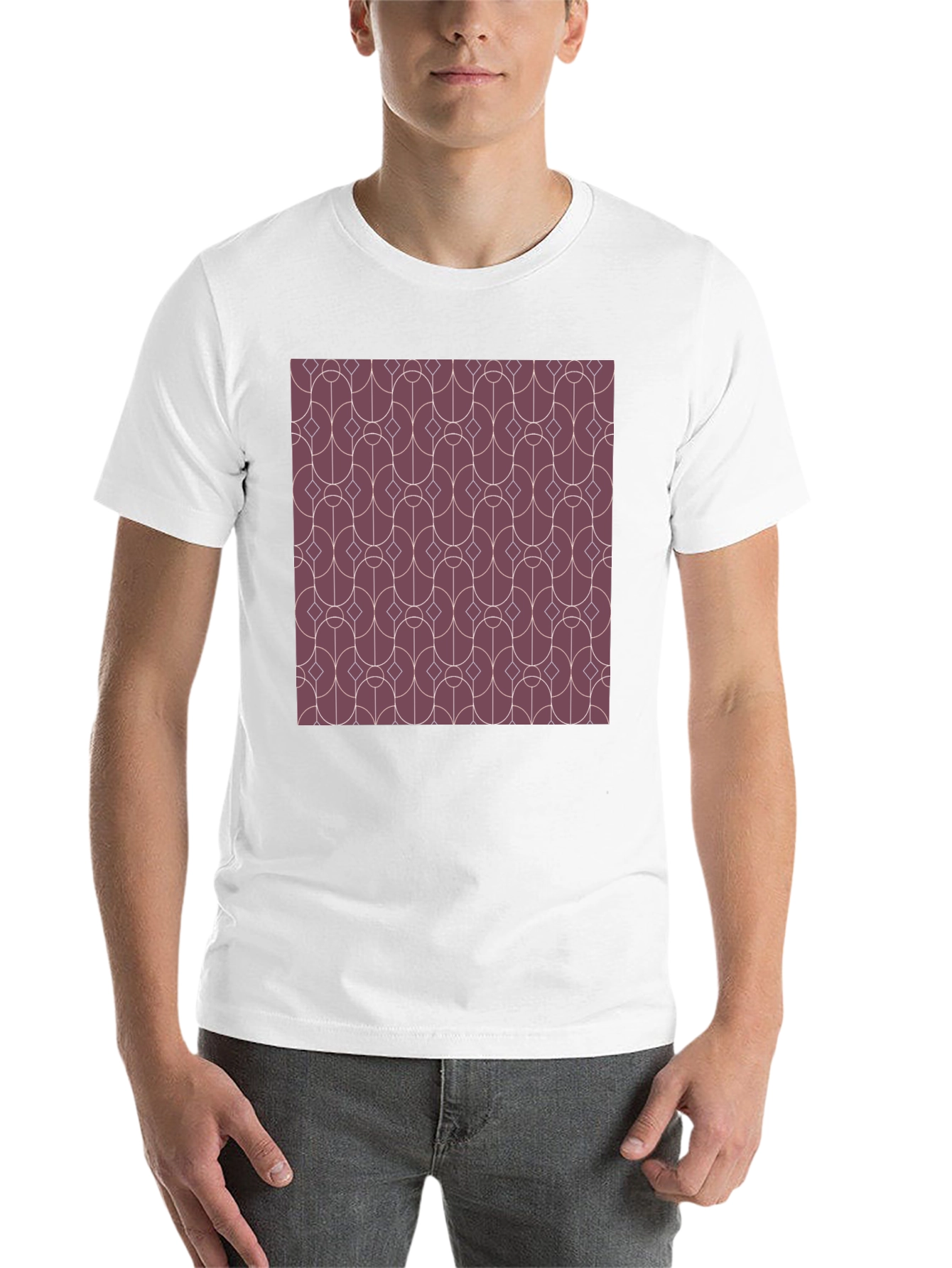 Black Geometric Pattern Graphic Tee - Modern Style view 14