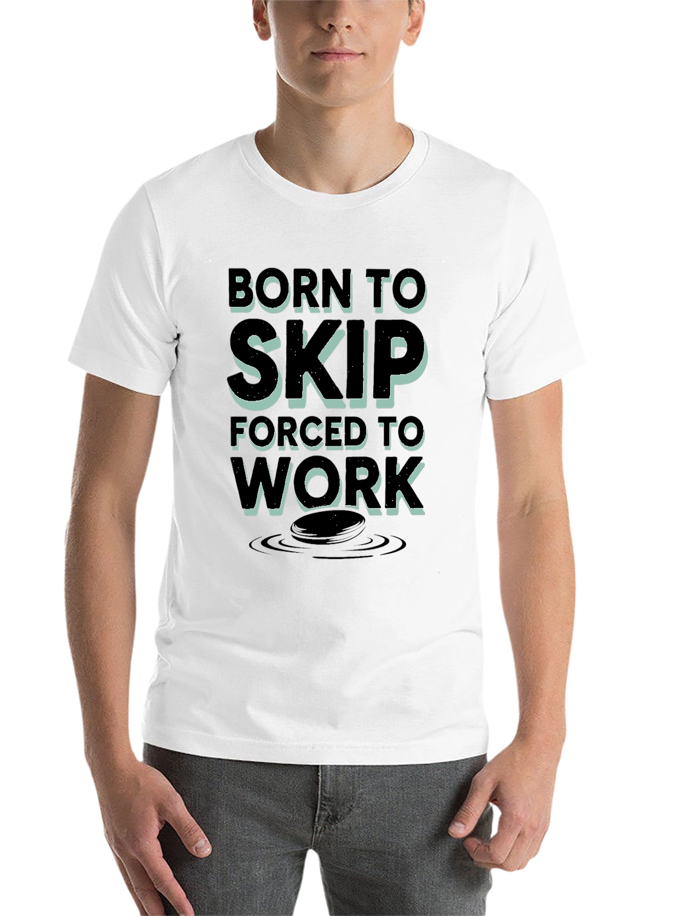Black Born to Skip, Forced to Work T-Shirt view 14