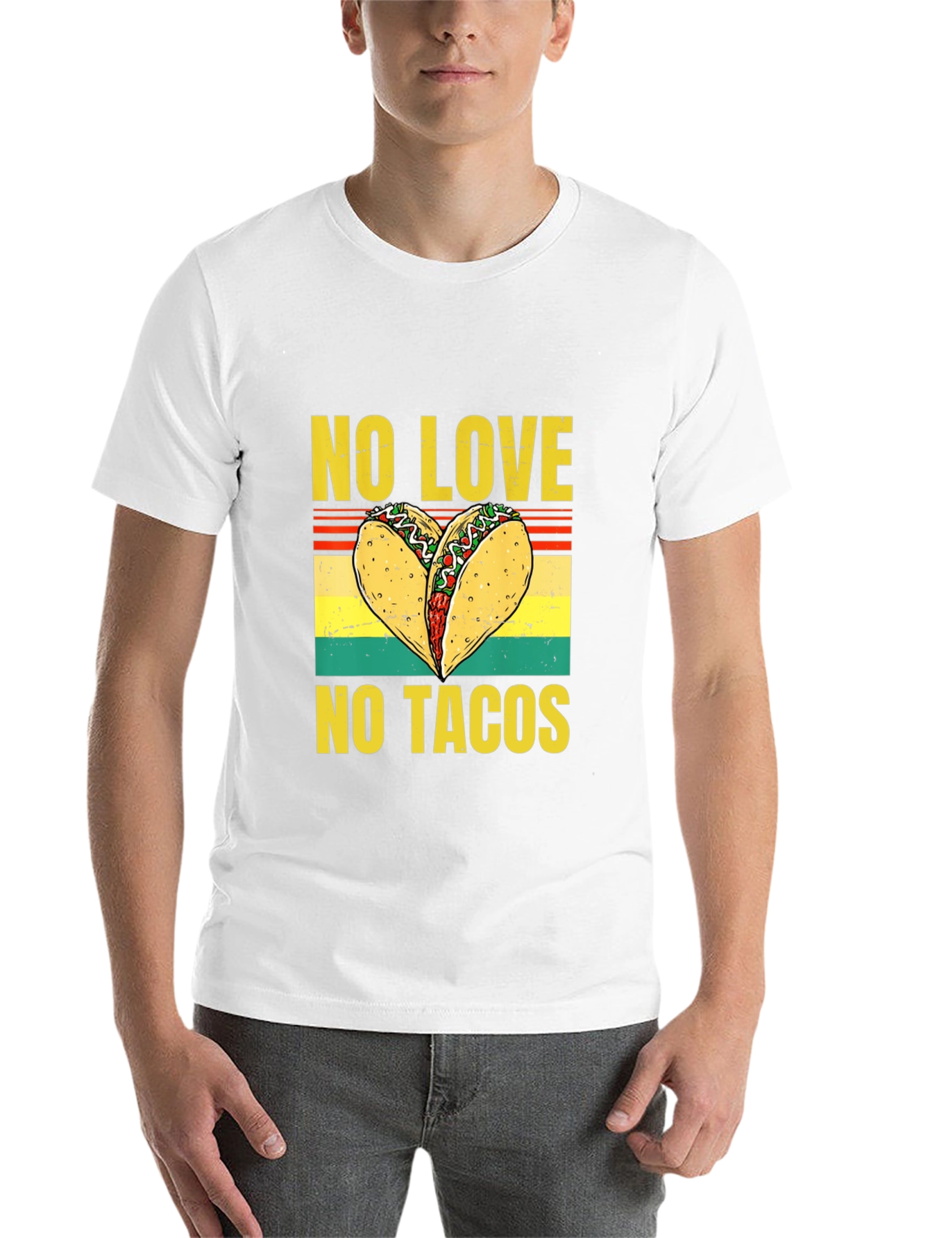 Black No Love, No Tacos Graphic T-Shirt view 14