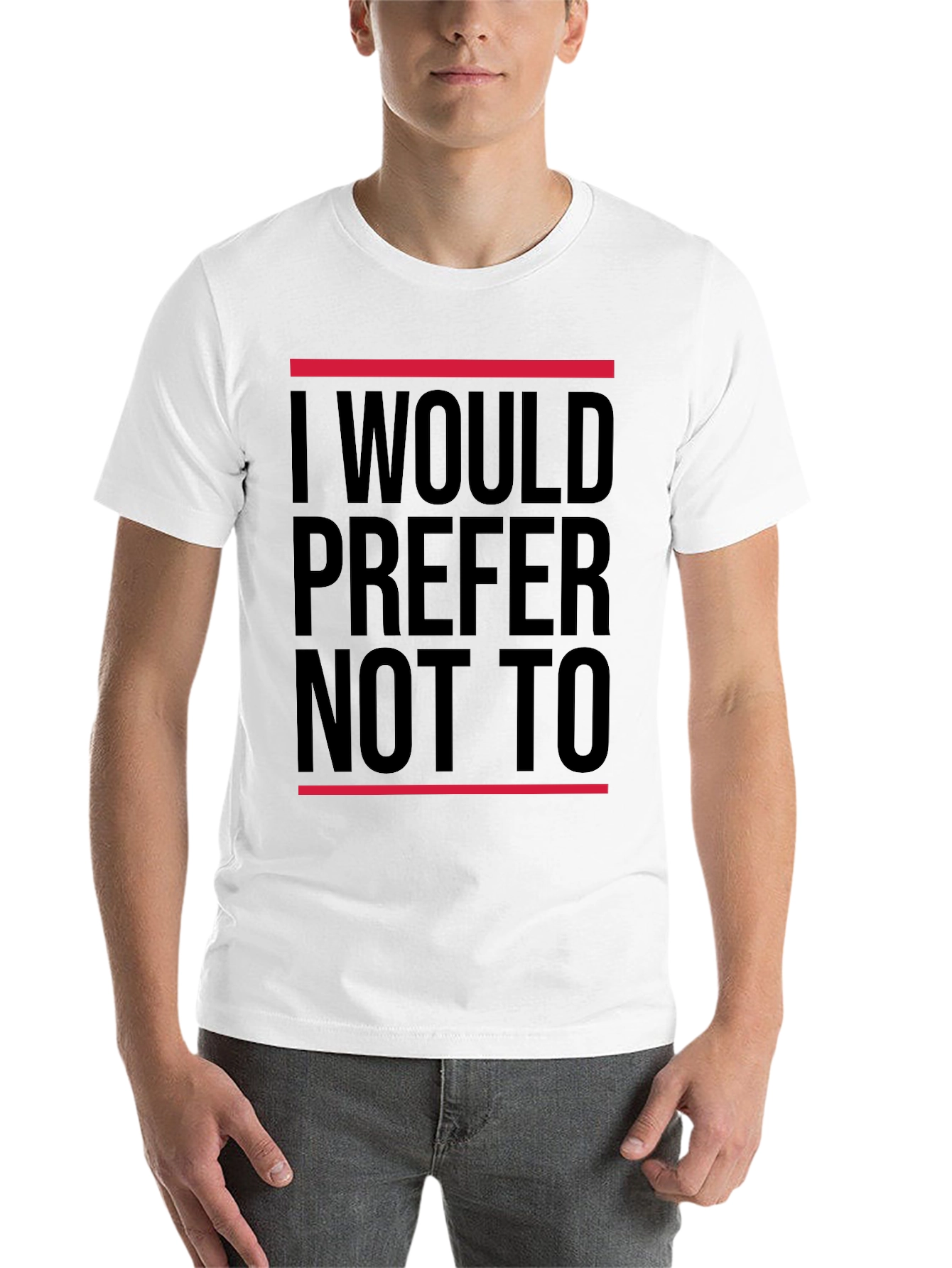 Black I Would Prefer Not To T-Shirt - Classic Black Tee view 14