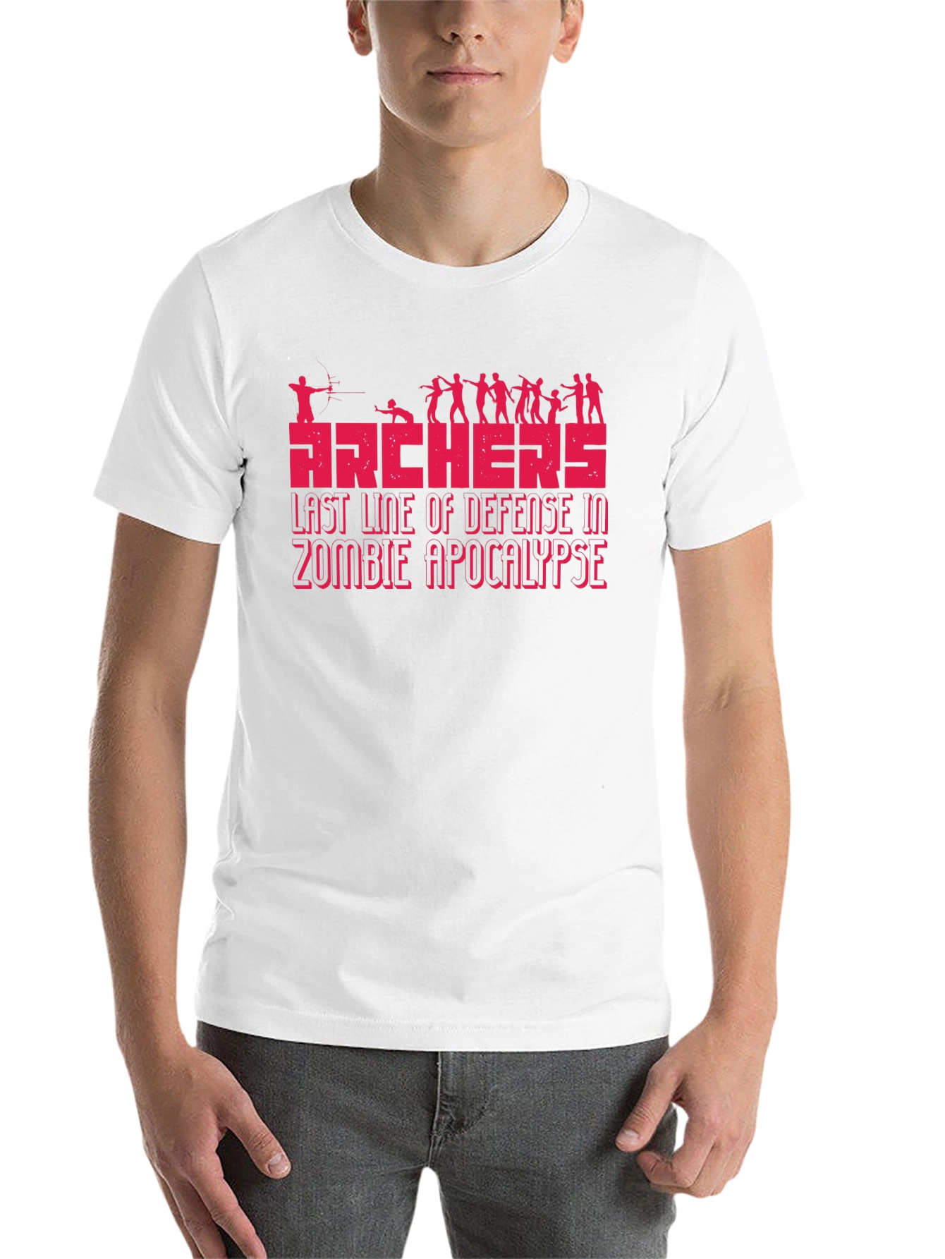 Black Archers Last Line of Defense Zombie Apocalypse T-Shirt view 14