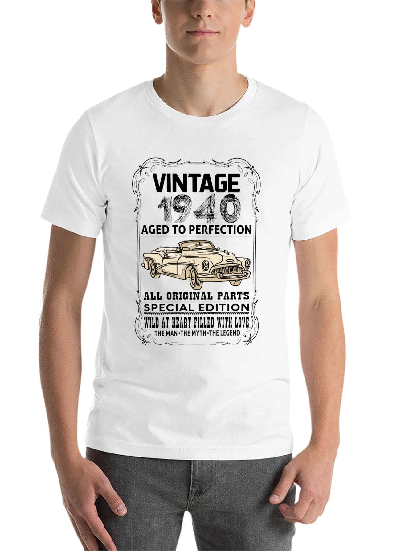 Black Vintage 1940 Car T-Shirt view 14