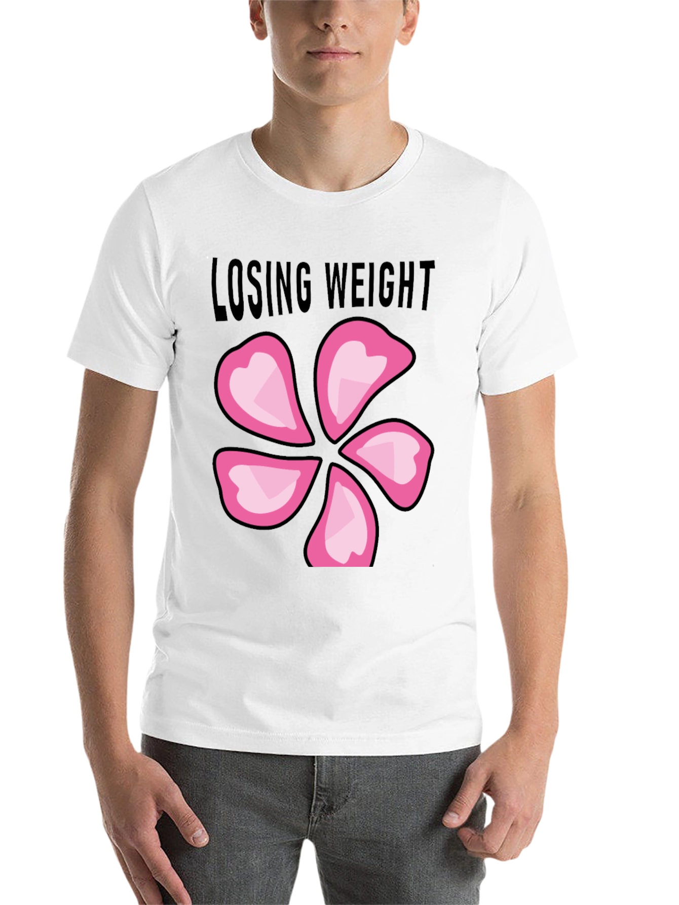 Black Losing Weight Flower T-Shirt - Black view 14