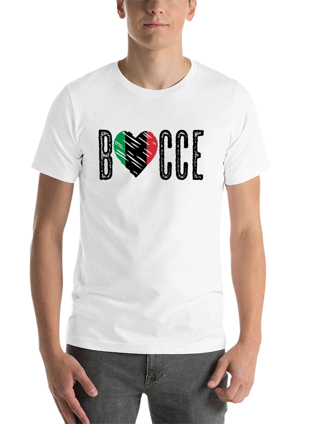 Black Bocce Heart Italian Flag T-Shirt view 14
