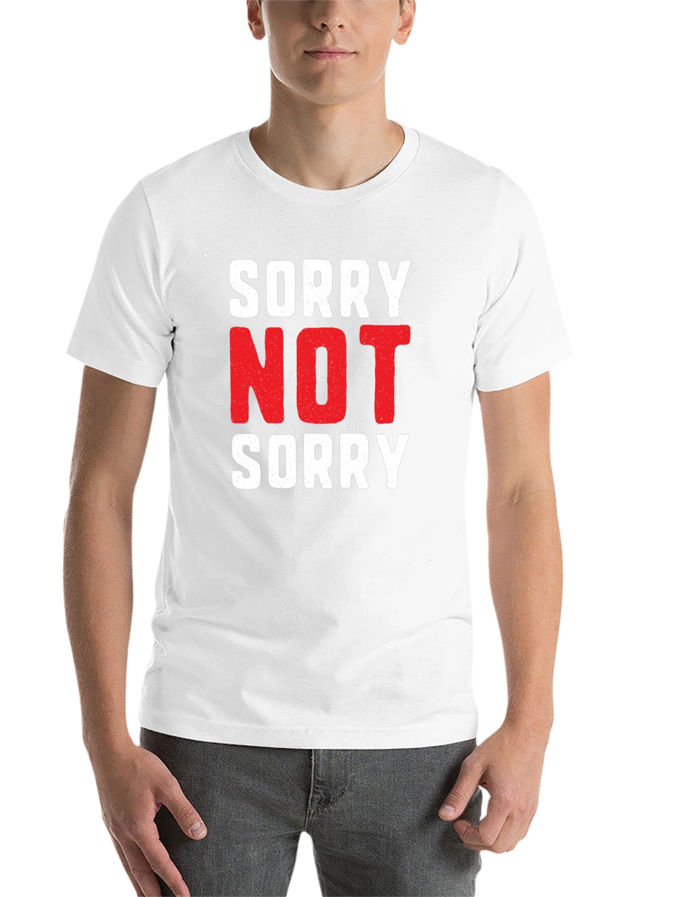 Black Sorry Not Sorry Graphic Tee - Black Cotton T-Shirt view 14