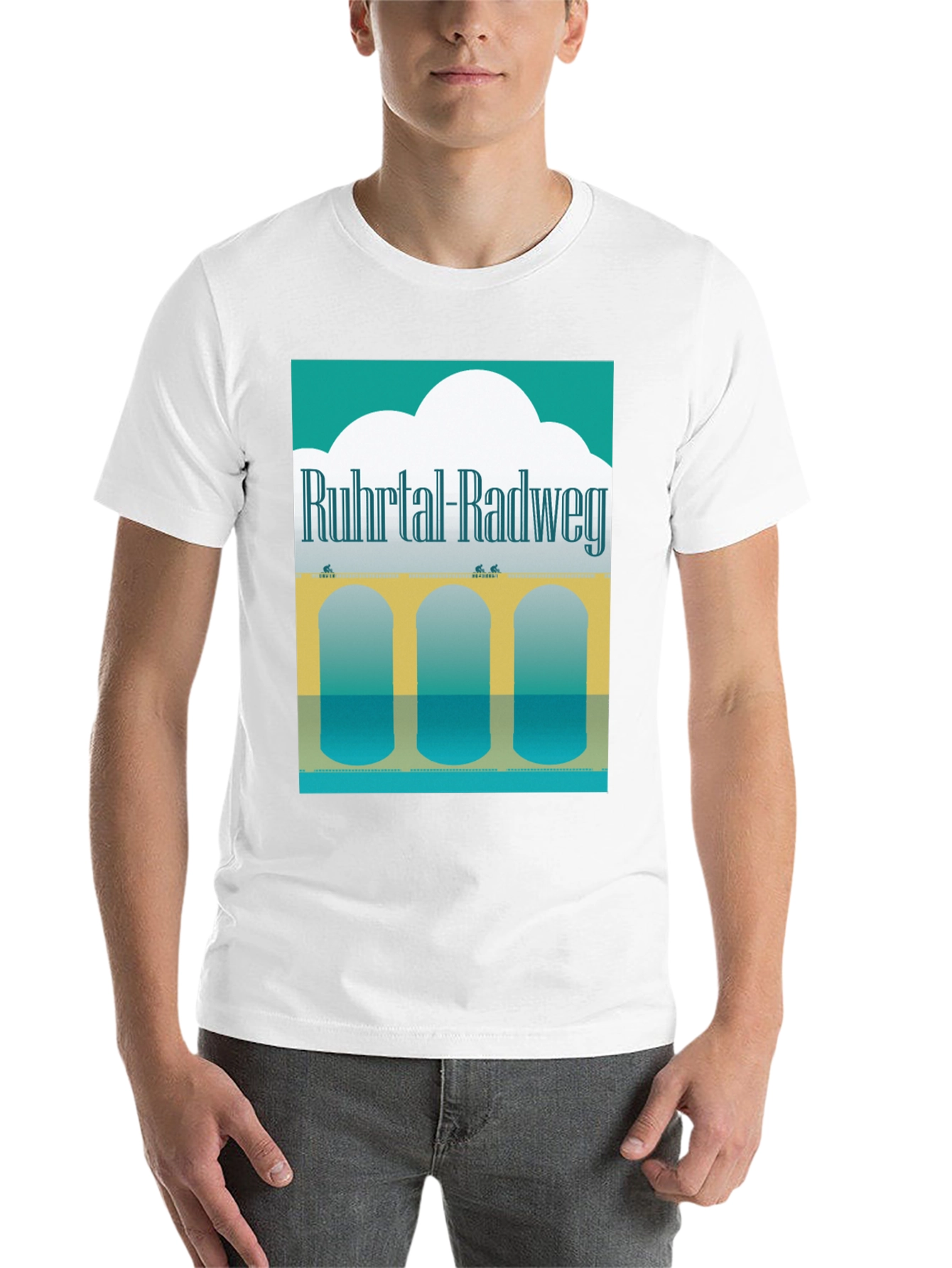 Black Ruhtal Radweg Graphic Tee - Cycling Tour Shirt view 14