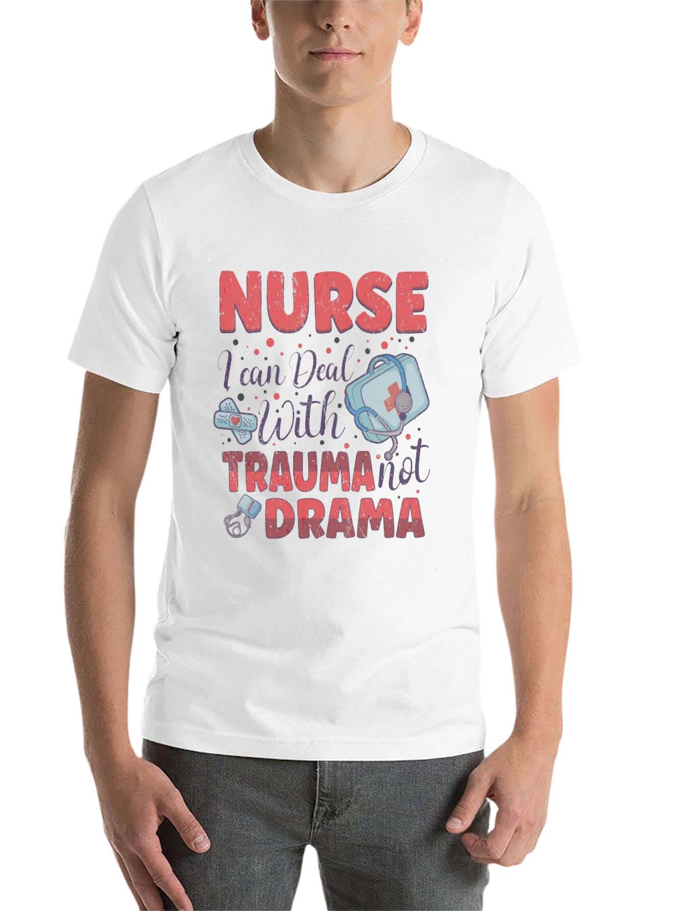 Black Nurse Trauma Drama T-Shirt - Medical Humor Apparel view 14