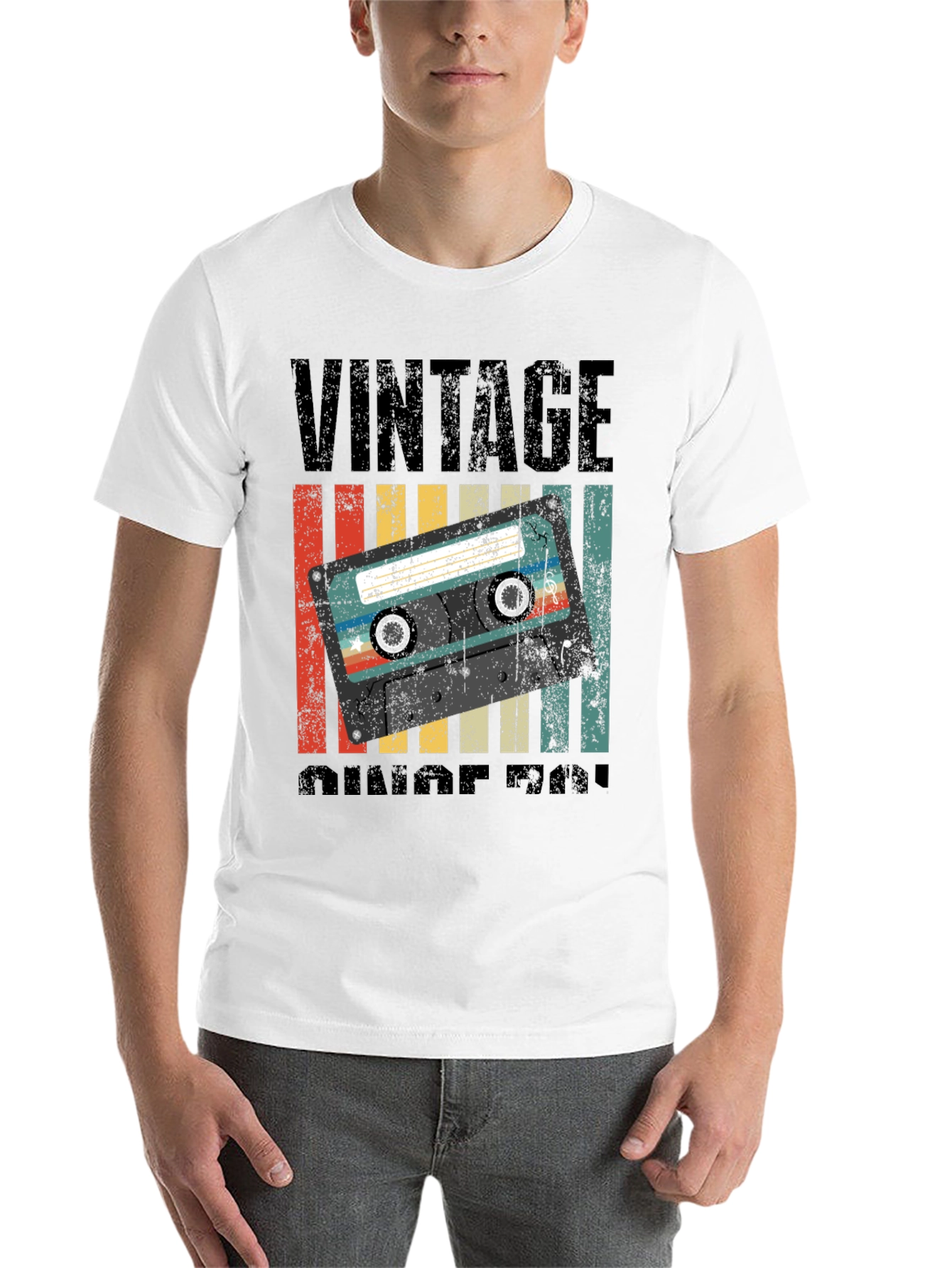 Black Vintage Cassette Tape Graphic T-Shirt - Retro Style view 14