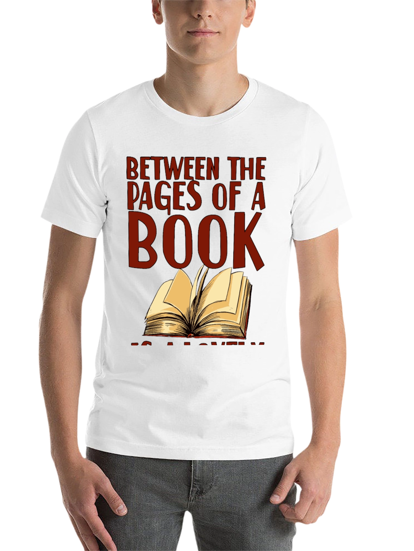 Black Bookworm T-Shirt: Between the Pages of a Book view 14