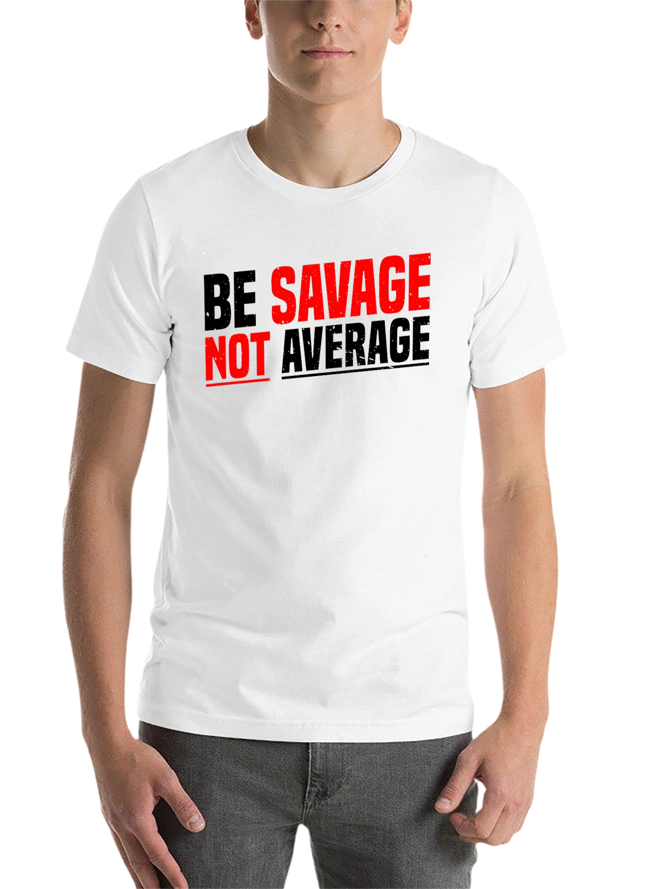 Black Be Savage Not Average Graphic Tee view 14