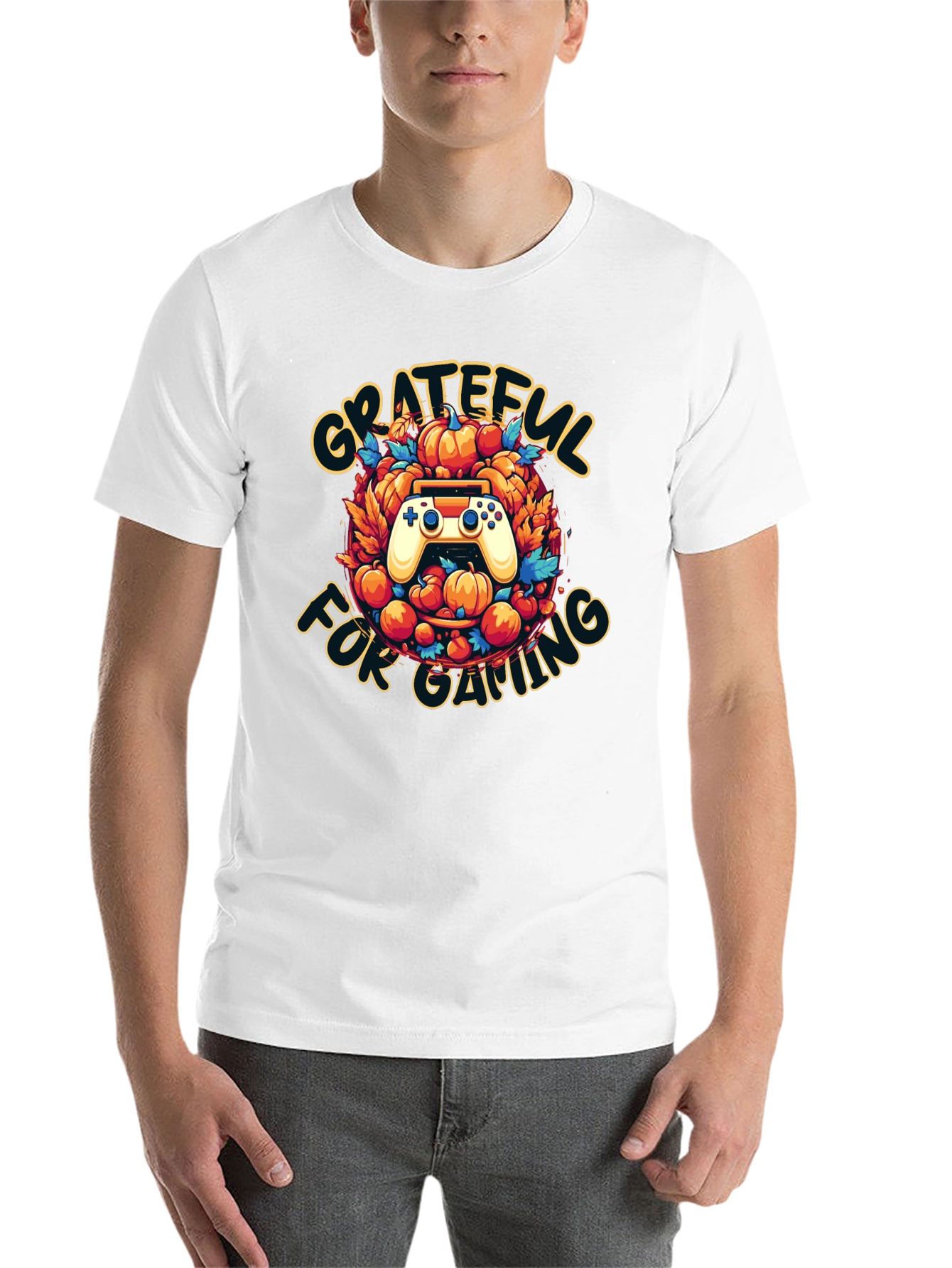 Black Grateful for Gaming T-Shirt - Gamer Thanksgiving Tee view 14