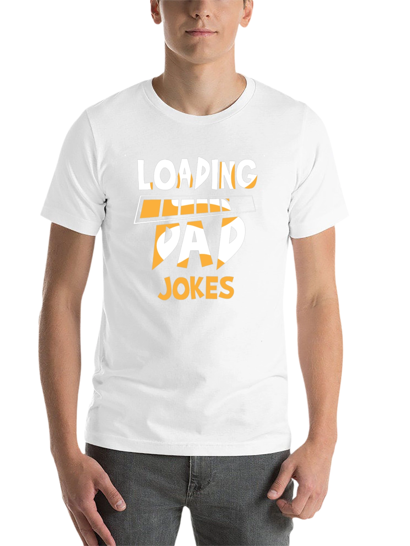 Black Loading Dad Jokes Funny Graphic T-Shirt view 14
