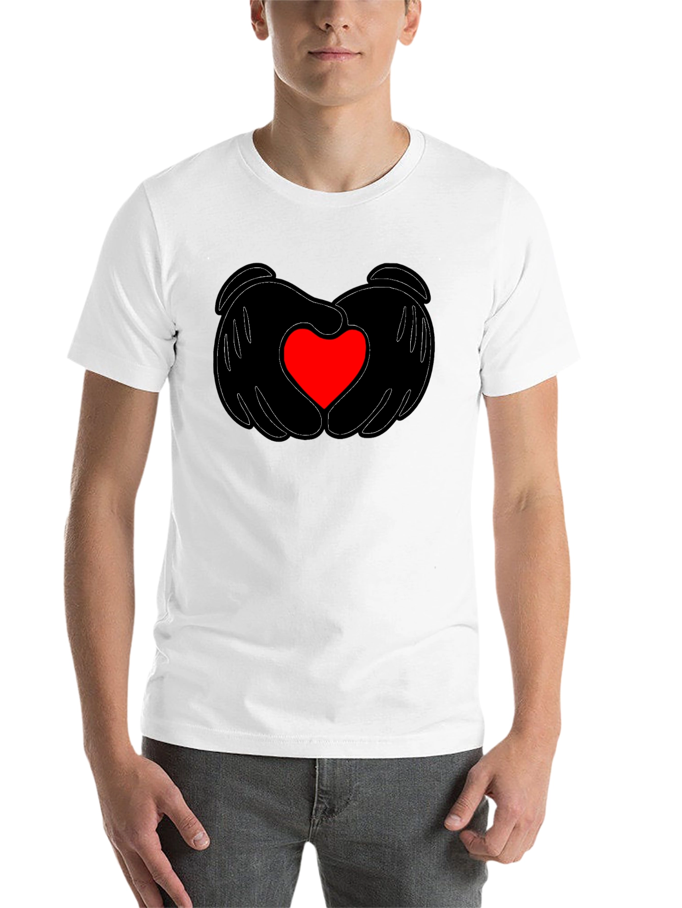 Black Heart Hands Graphic Tee - Stylish Black T-Shirt view 14