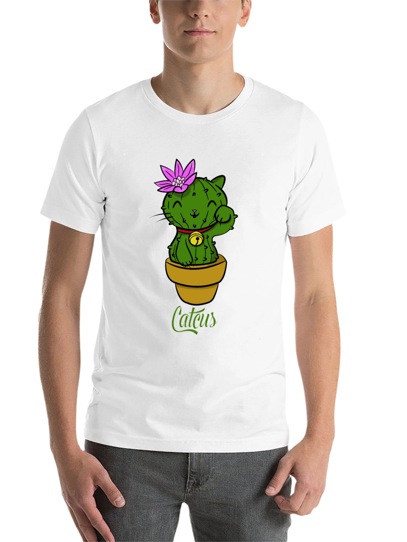 Black Catcus T-Shirt - Unique Cat Cactus Graphic Tee view 14