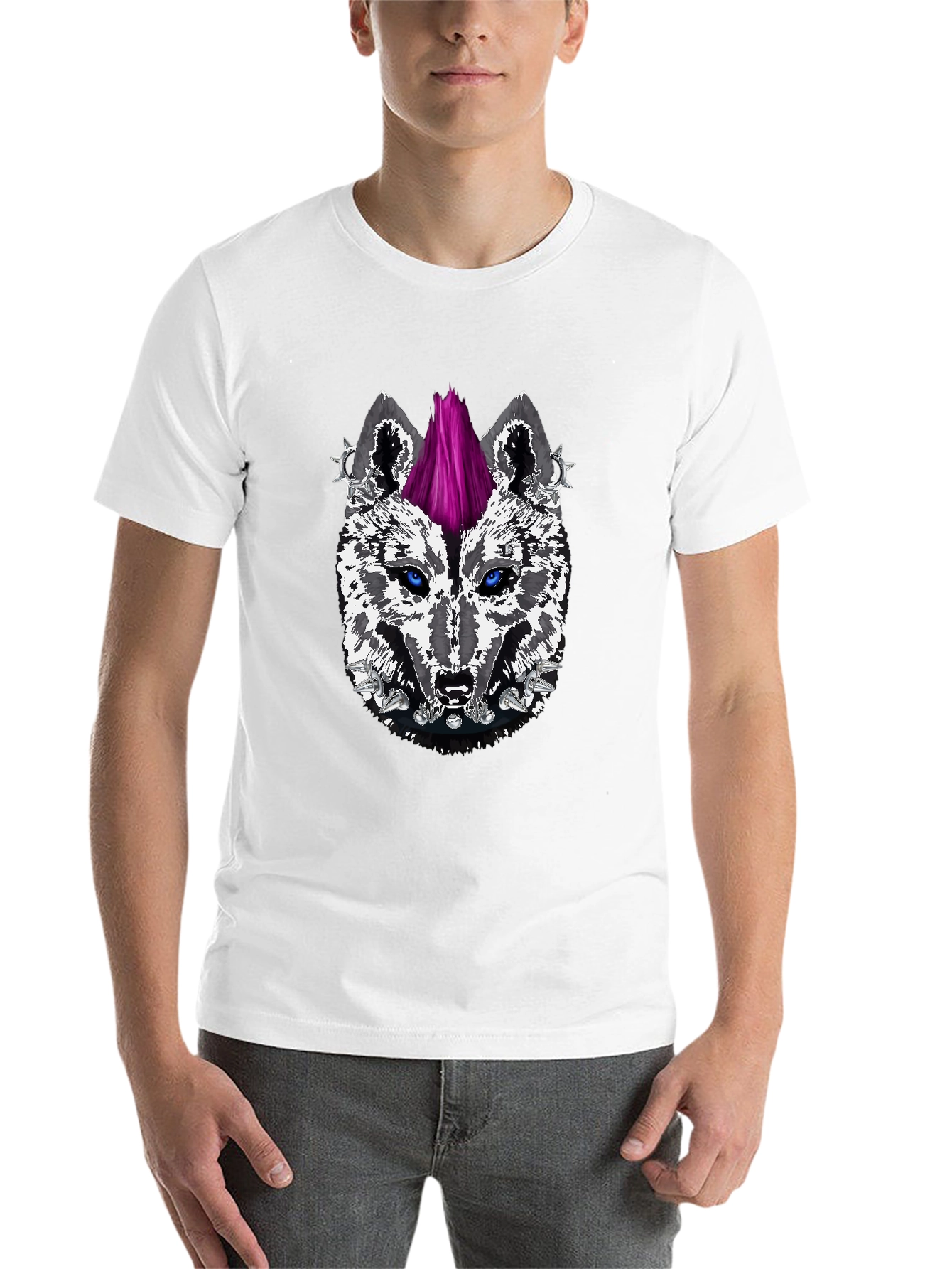 Black Punk Wolf Graphic Tee - Fierce Style view 14