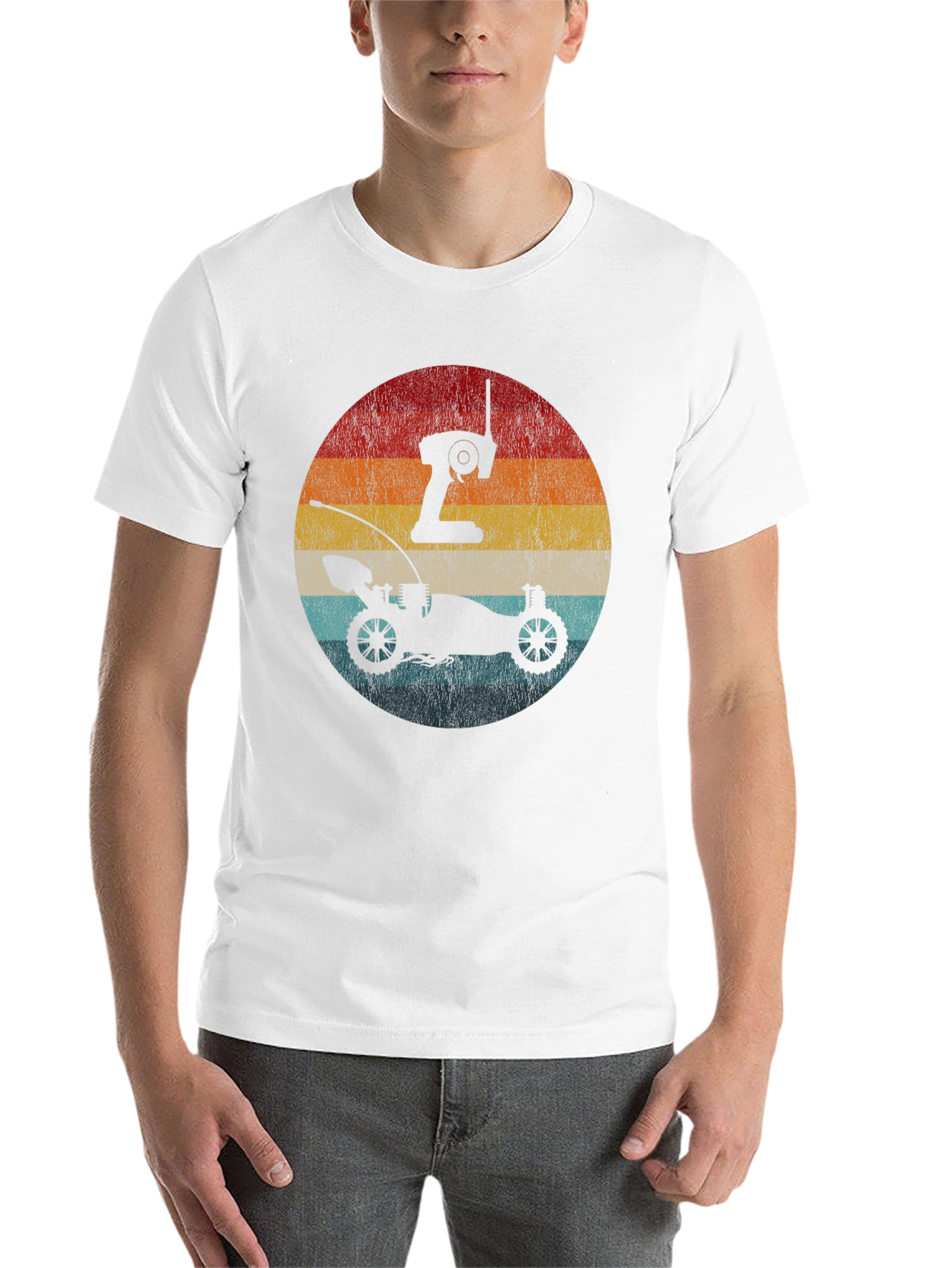 Black Retro RC Car & Remote T-Shirt view 14