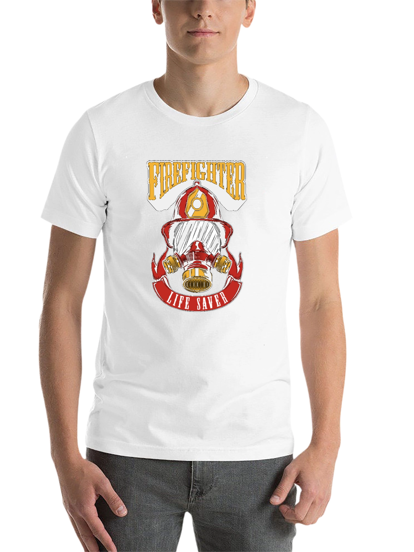 Black Firefighter Life Saver Graphic T-Shirt view 14
