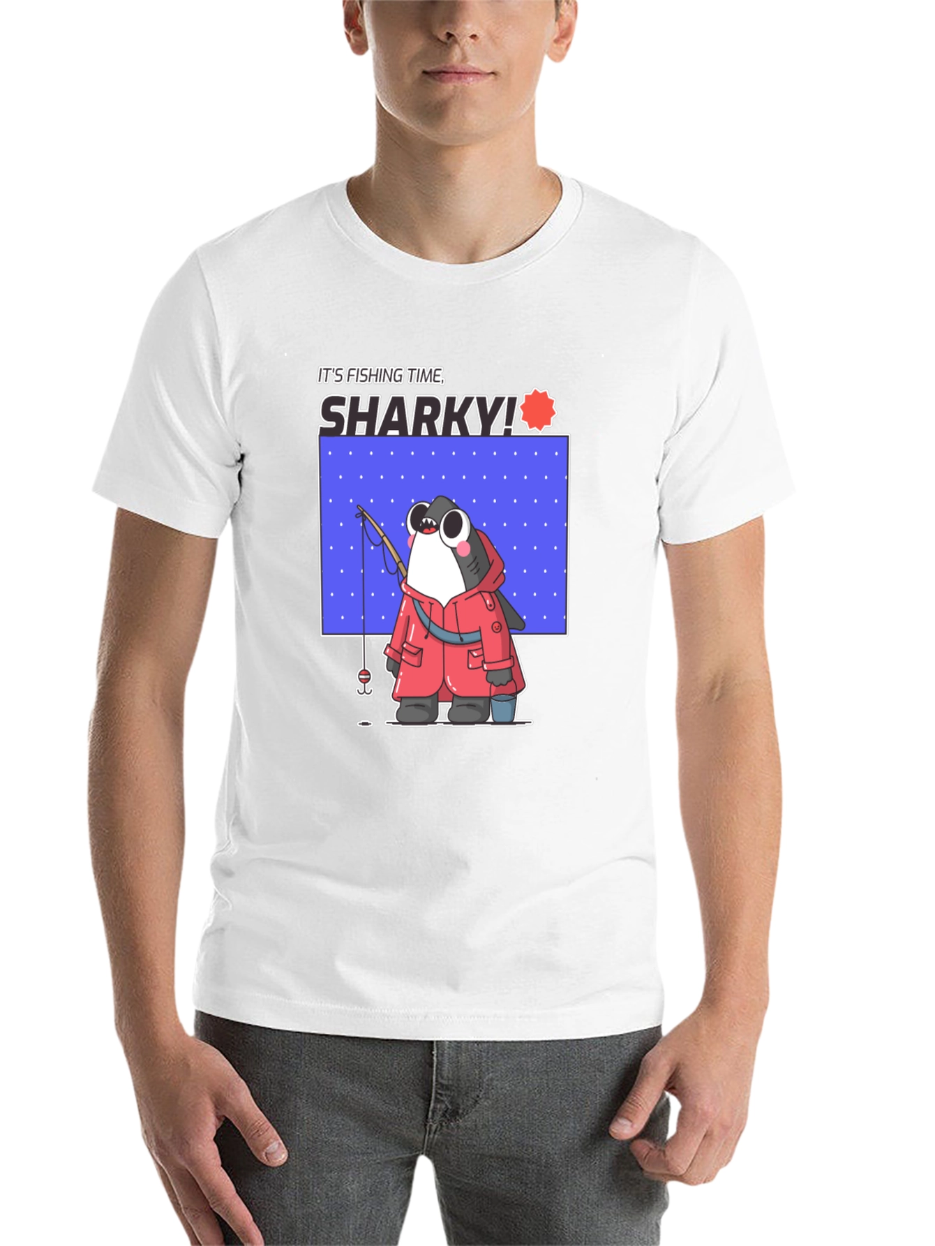 Black It's Fishing Time Sharky T-Shirt view 14