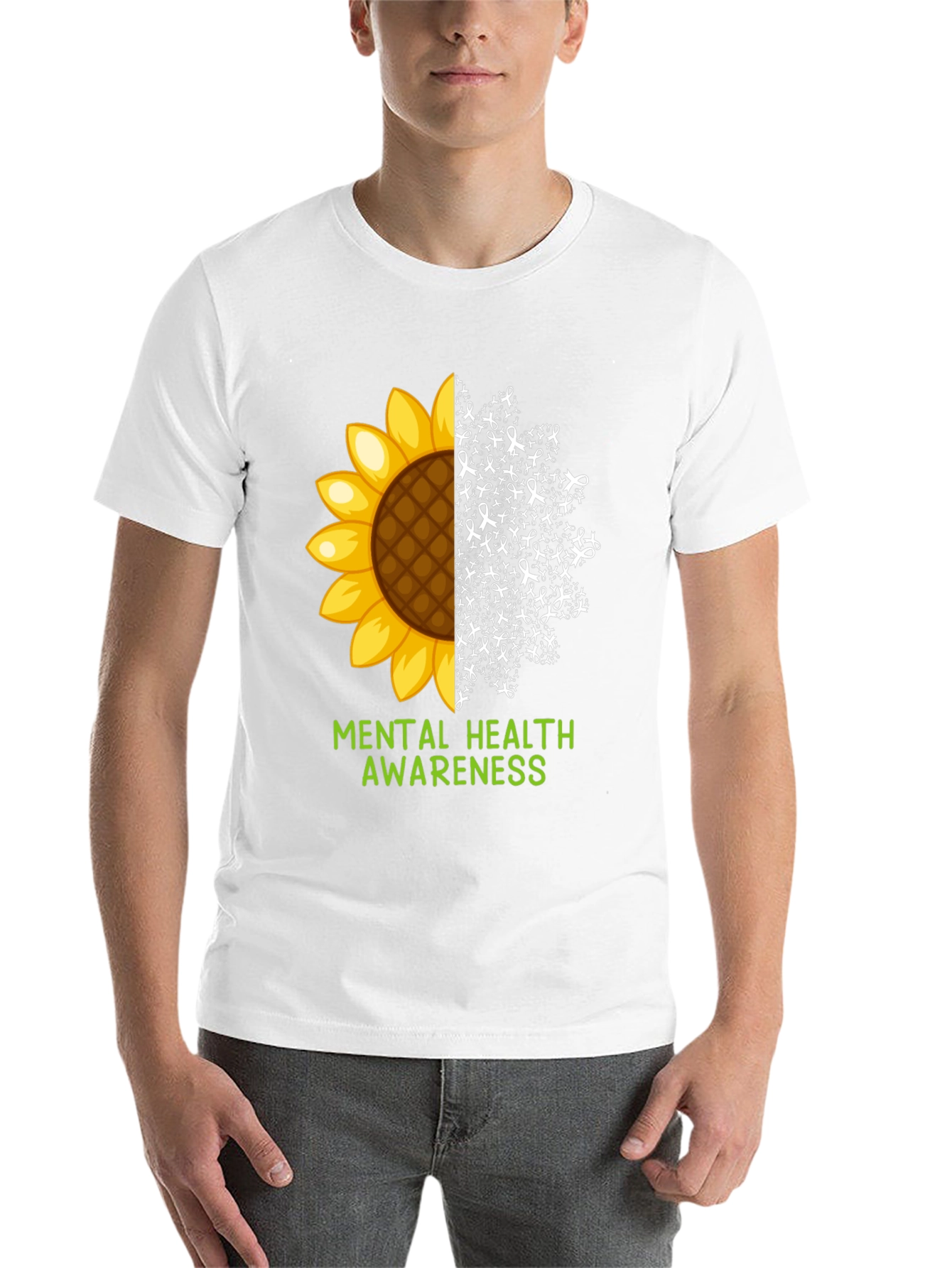Black Mental Health Awareness Sunflower T-Shirt view 14