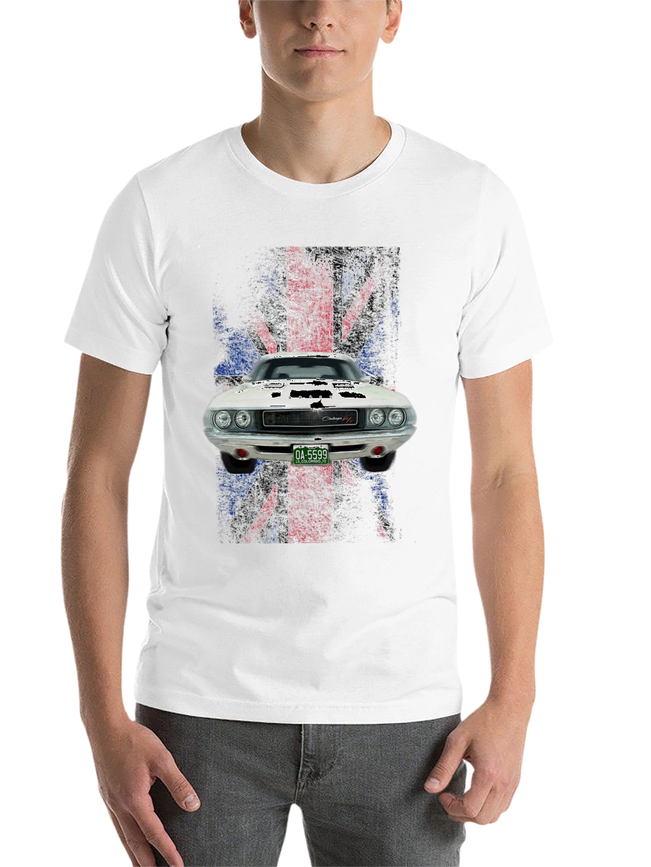 Black Vintage Muscle Car T-Shirt view 14