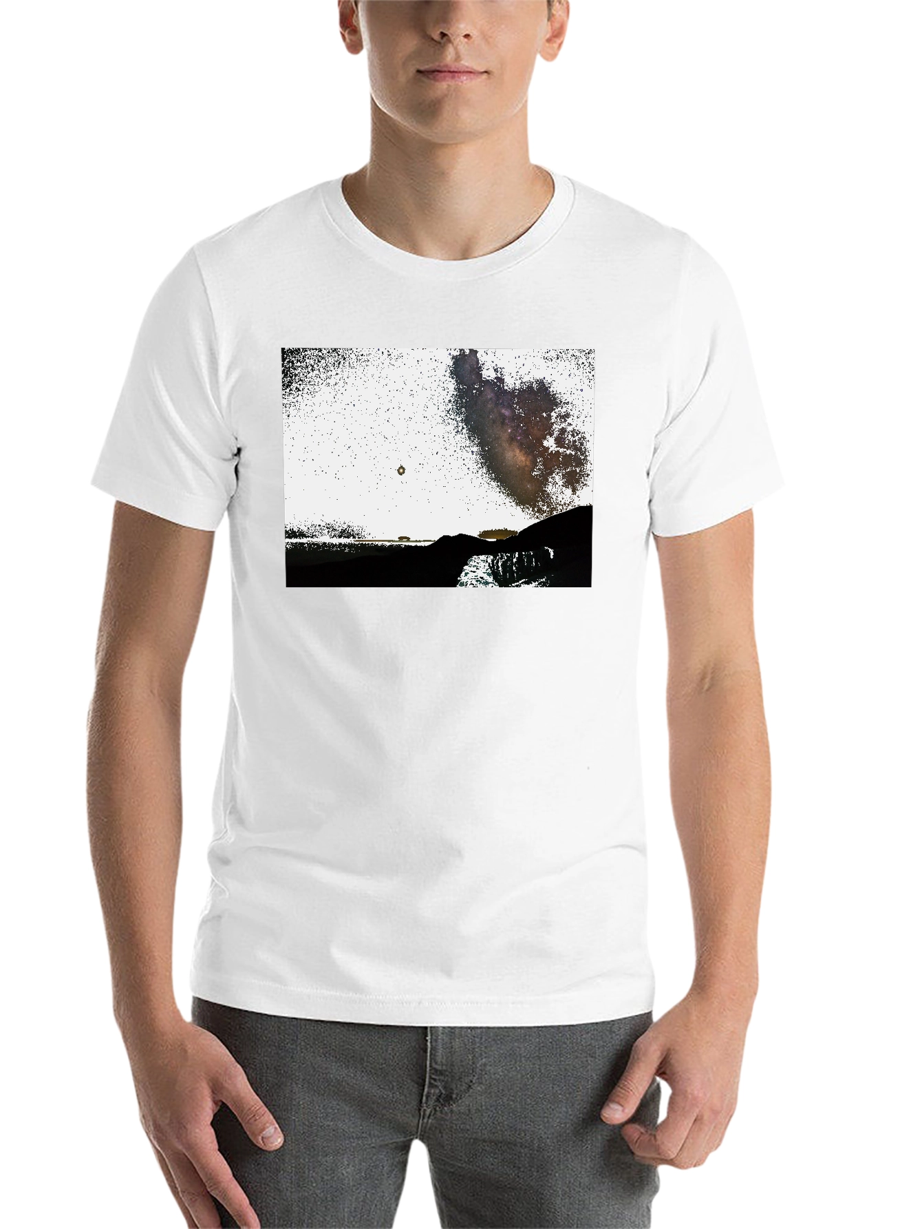 Black Black Graphic Tee - Night Sky Scene view 14