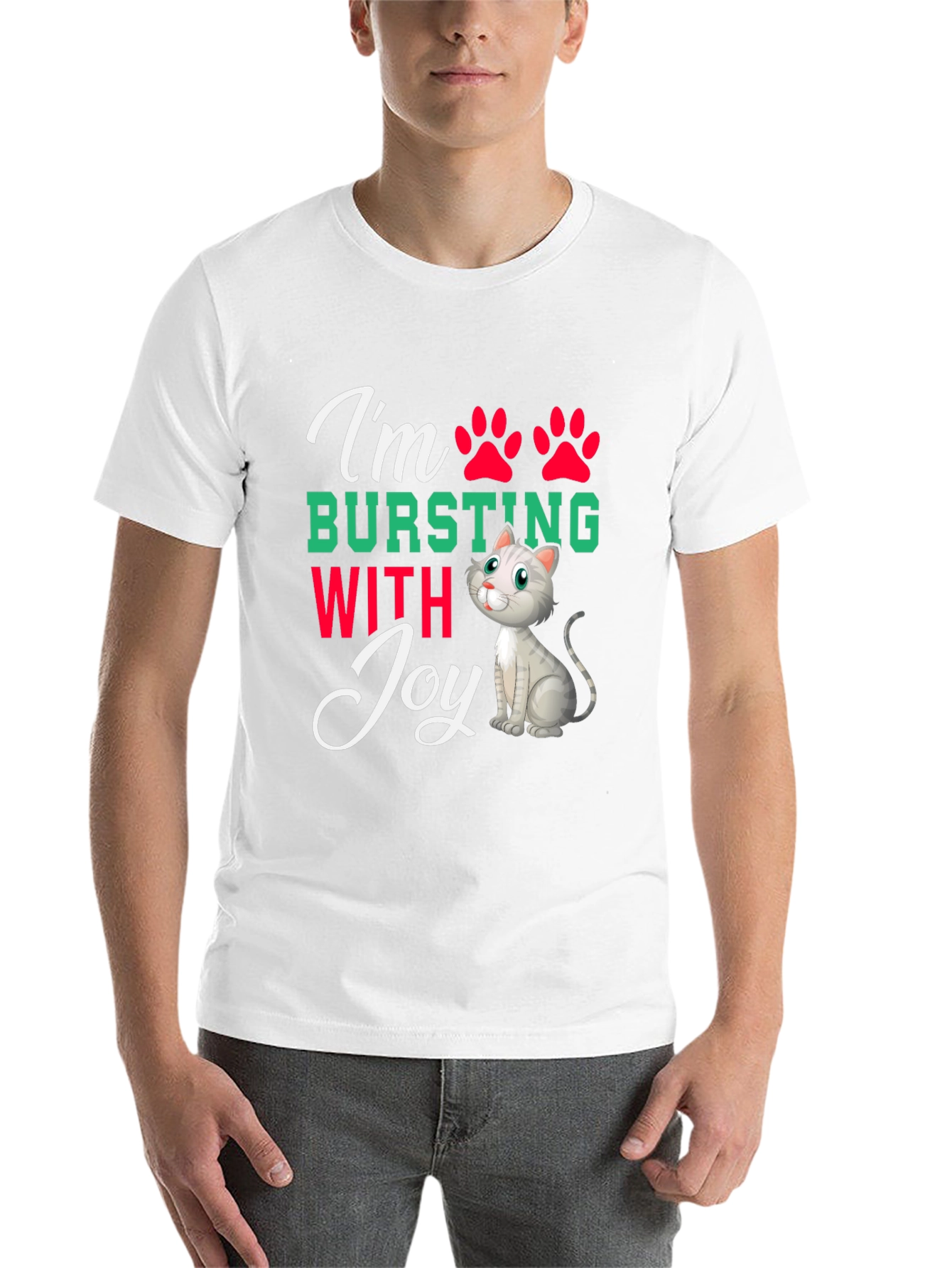 Black I'm Bursting With Joy Cat T-Shirt view 14