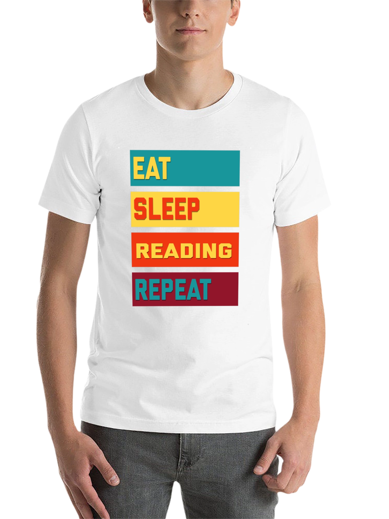 Black Eat Sleep Reading Repeat Graphic Tee view 14