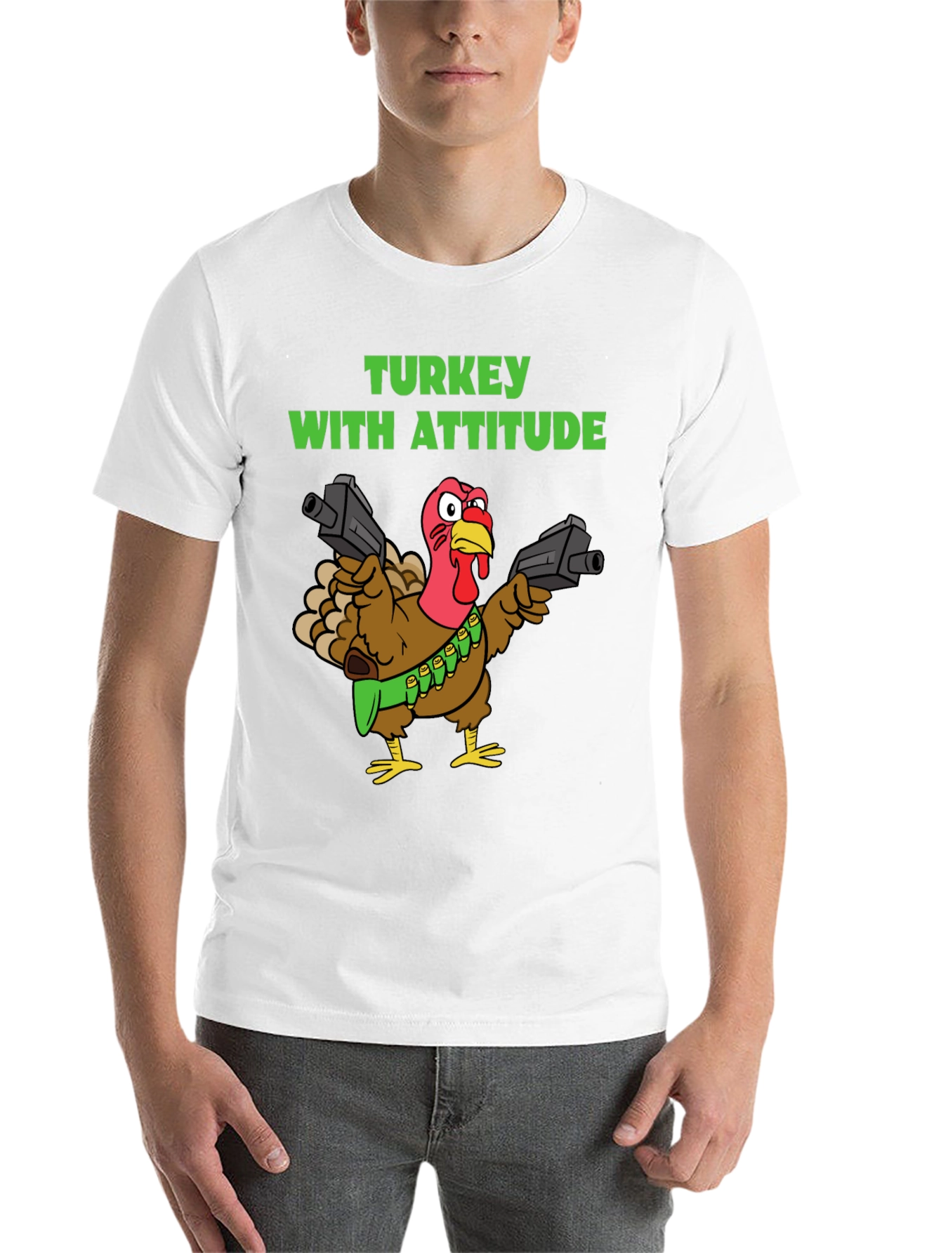 Black Turkey With Attitude Graphic T-Shirt view 14