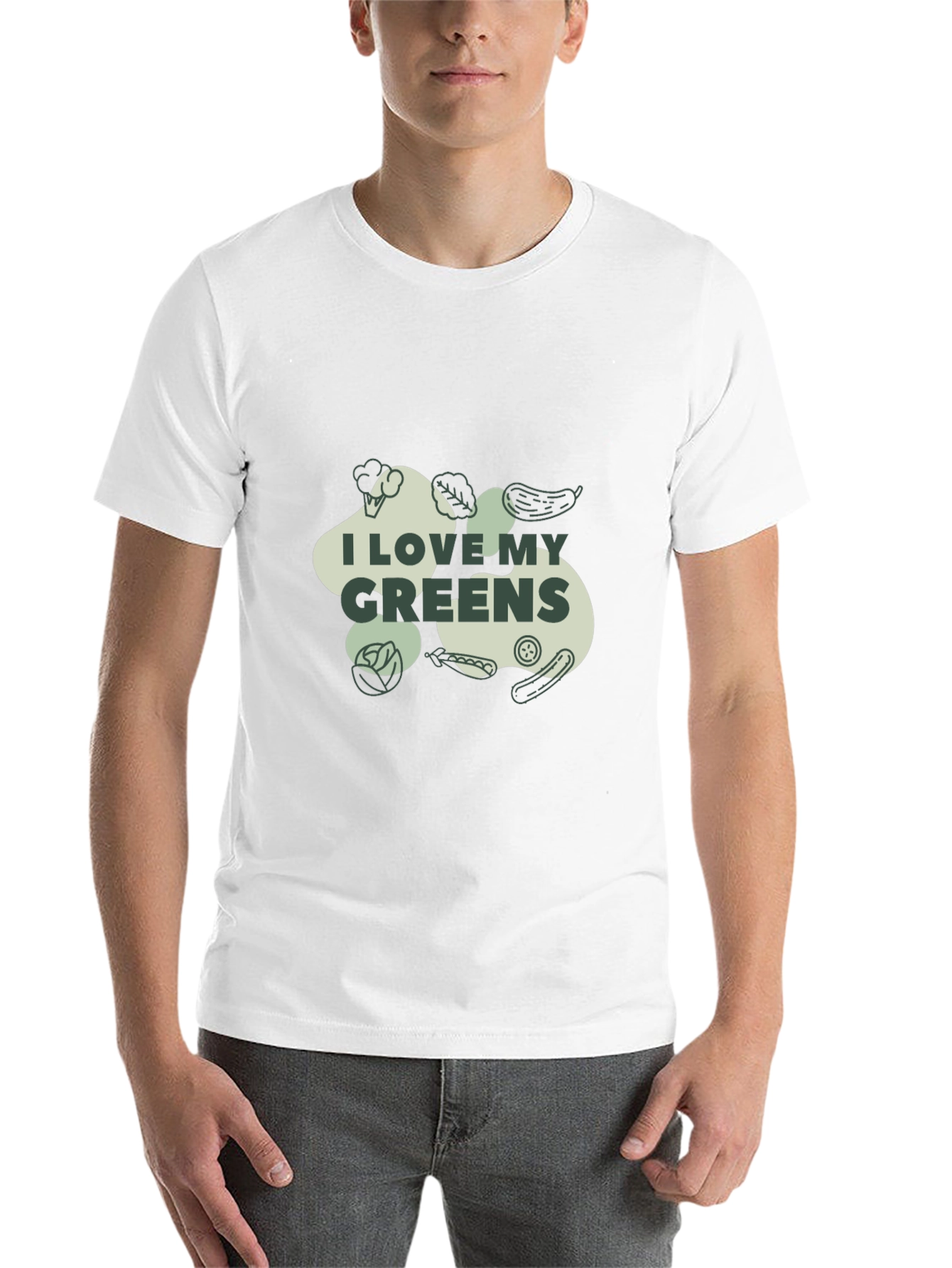 Black I Love My Greens Graphic Tee - Unisex Black T-Shirt view 14