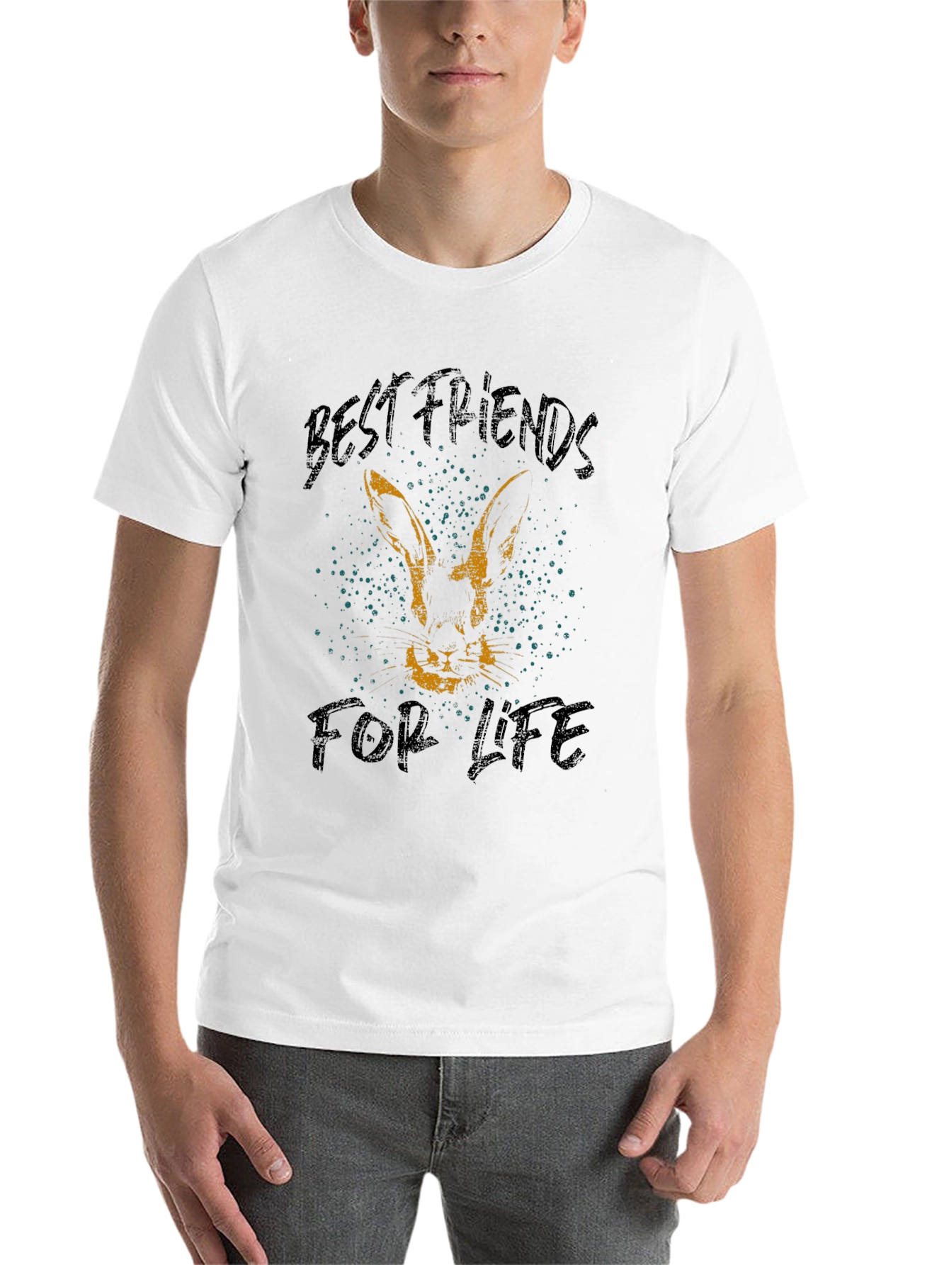 Black Best Friends For Life Rabbit Graphic Tee view 14