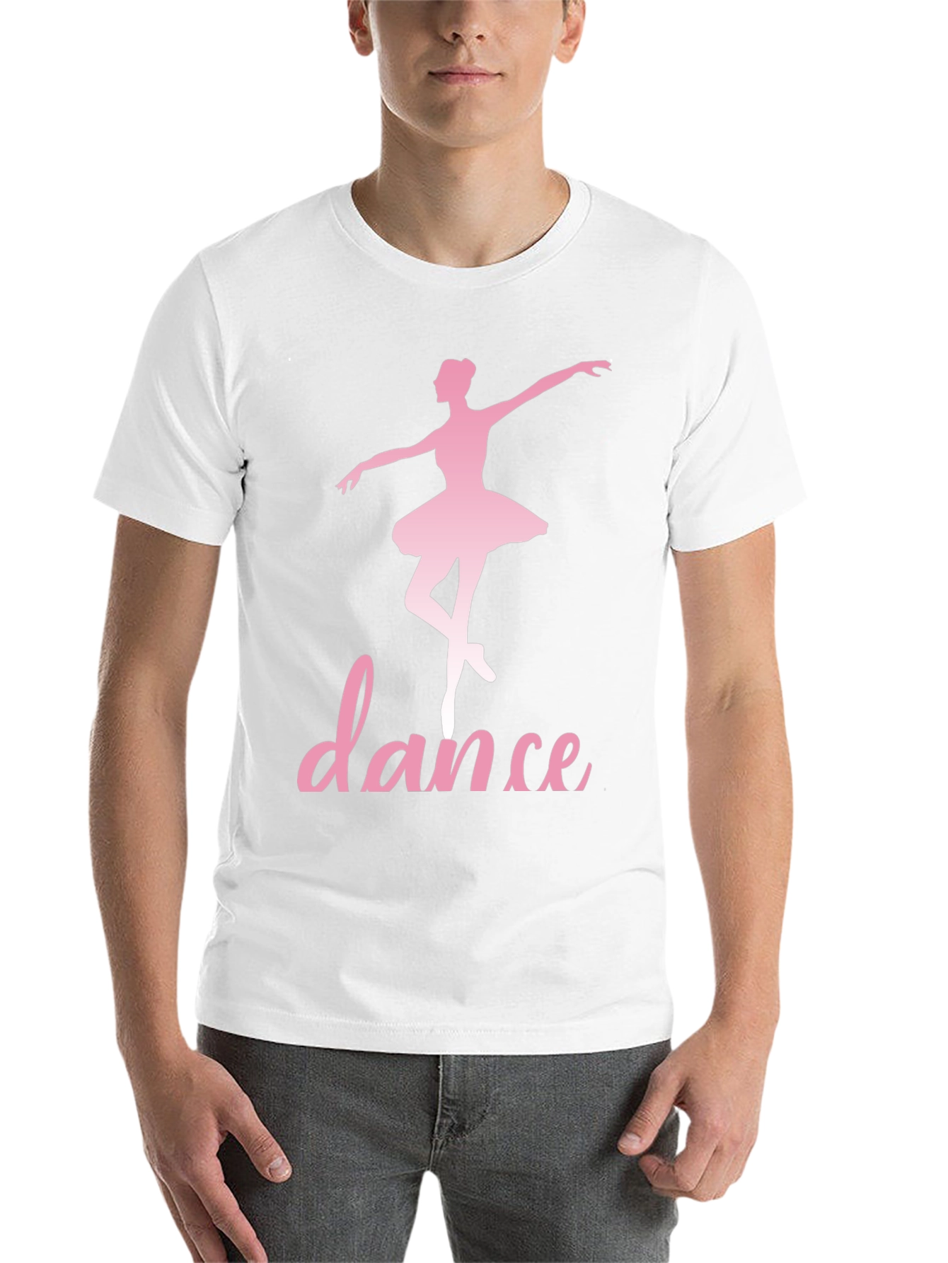 Black Dance Ballerina T-Shirt - Pink Design on Black view 14