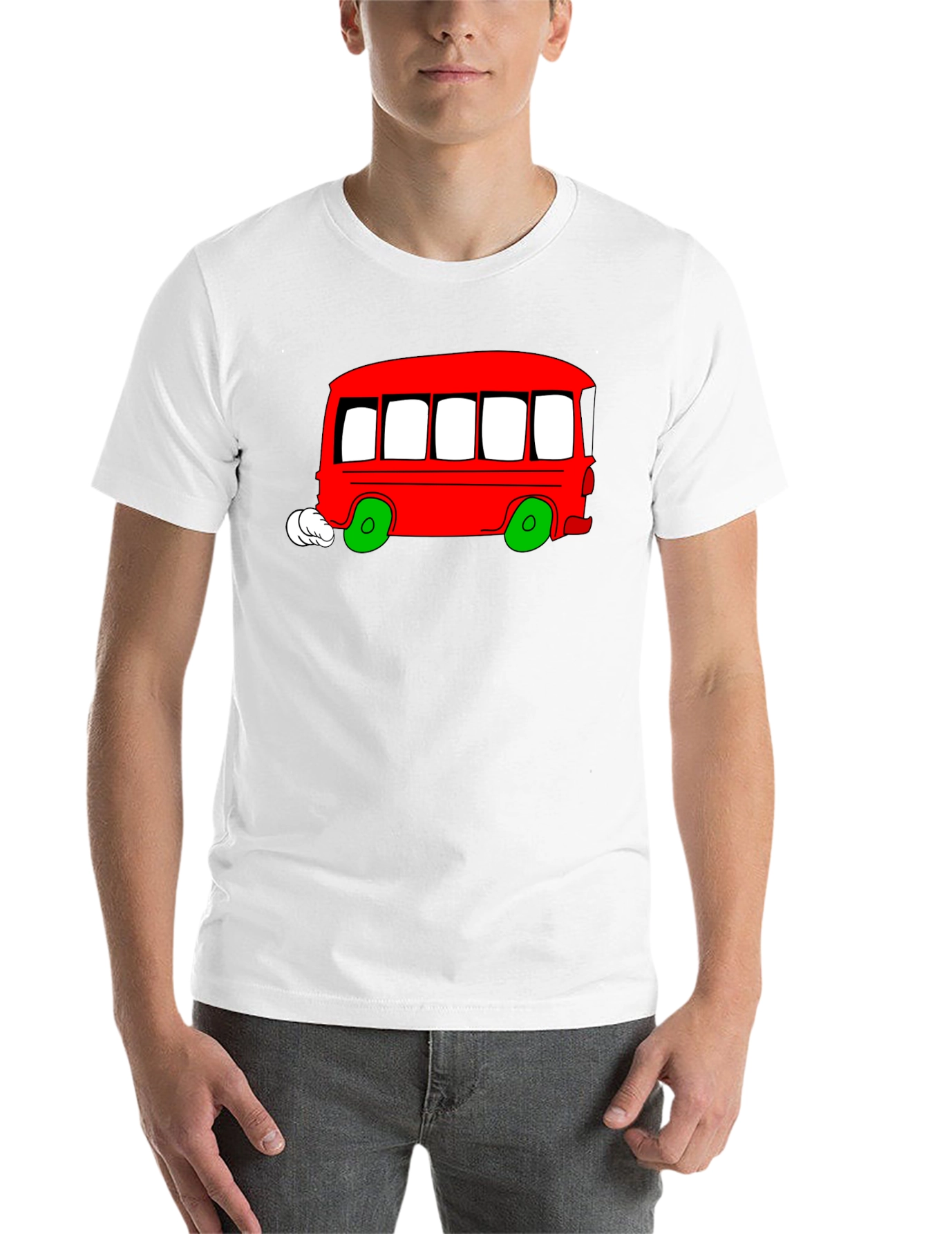 Black Cartoon Bus Graphic T-Shirt view 14