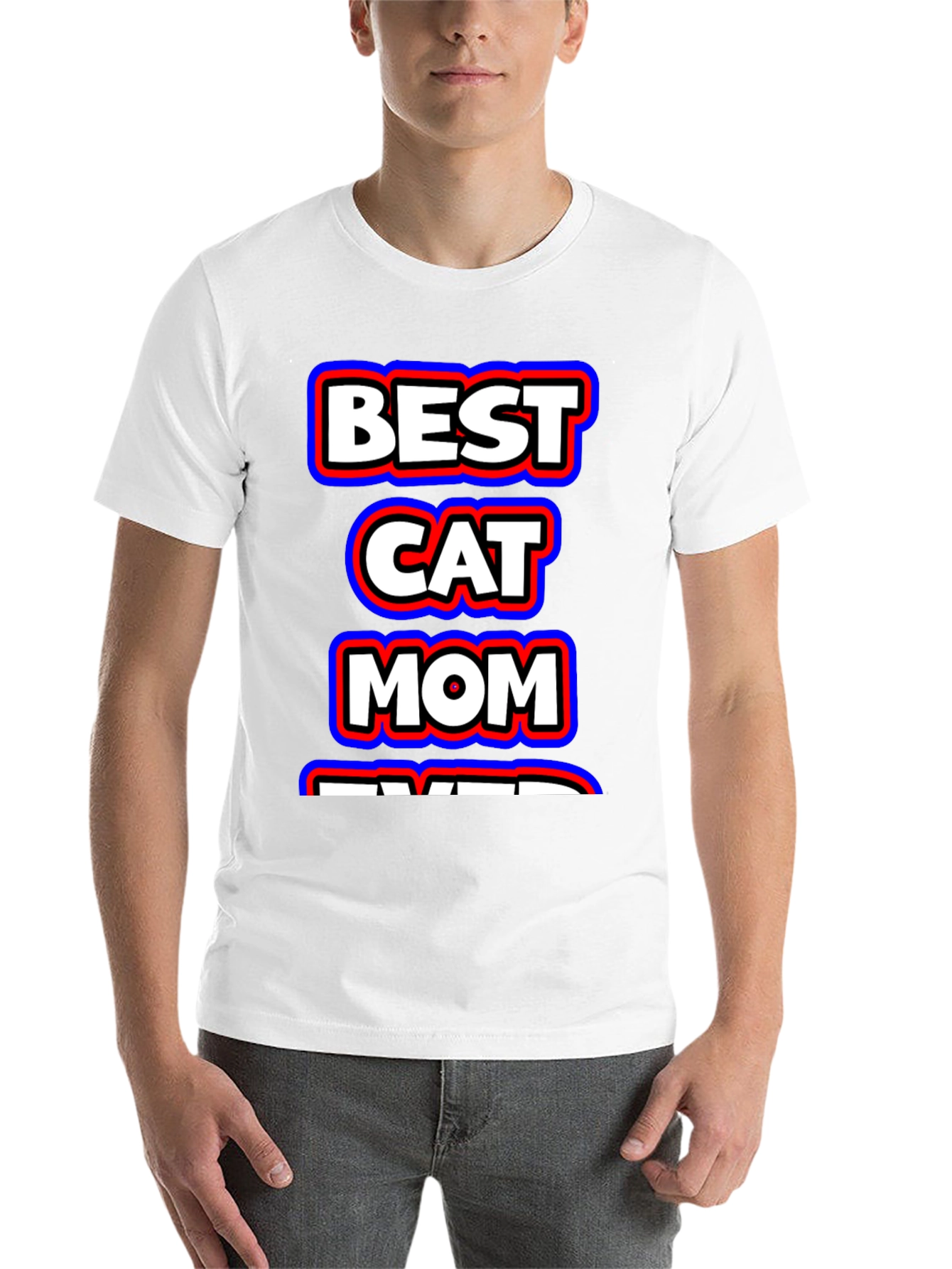 Black Best Cat Mom Ever Black Graphic T-Shirt view 14