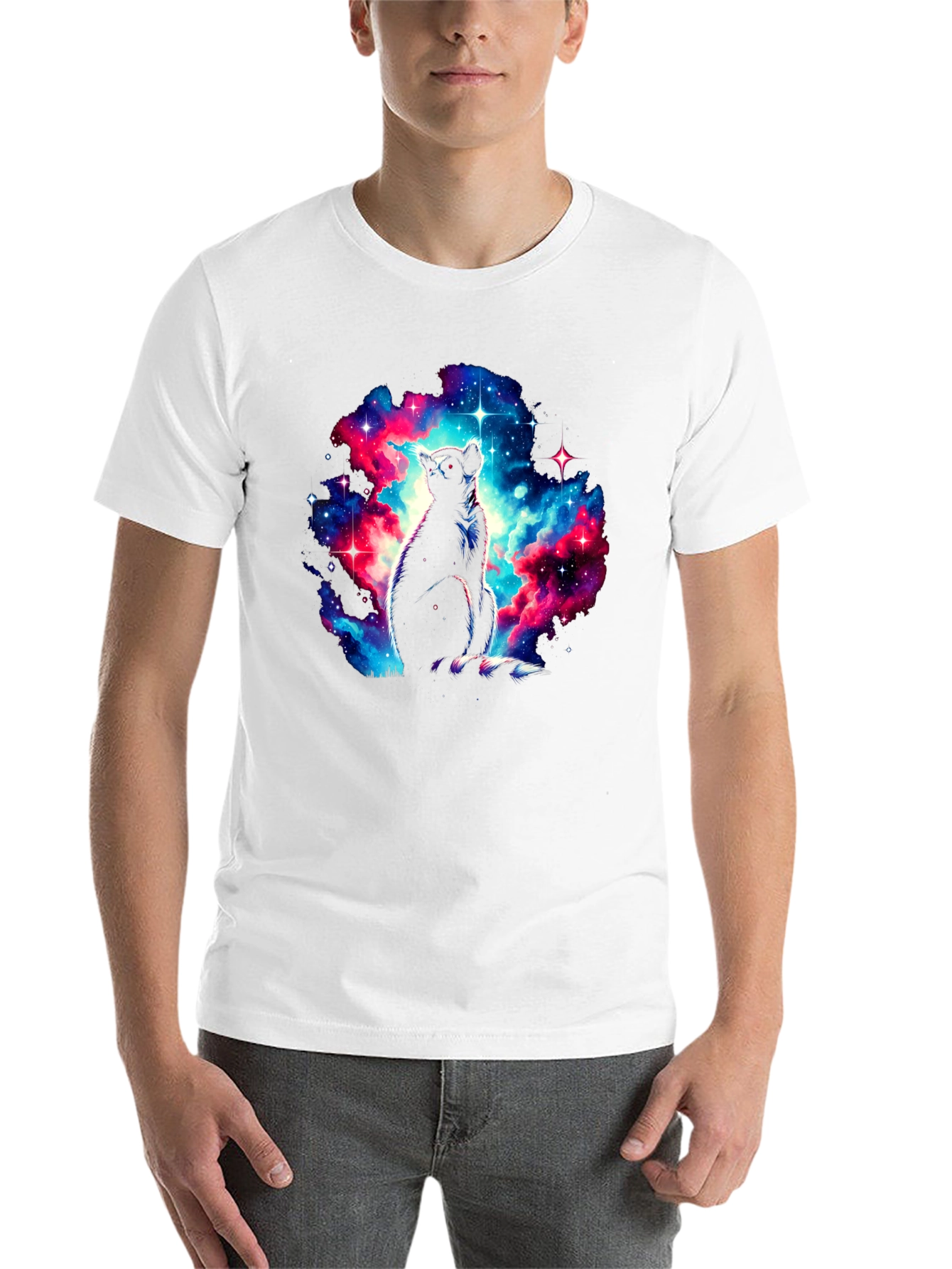 Black Cosmic Lemur Graphic T-Shirt - Galaxy Print view 14