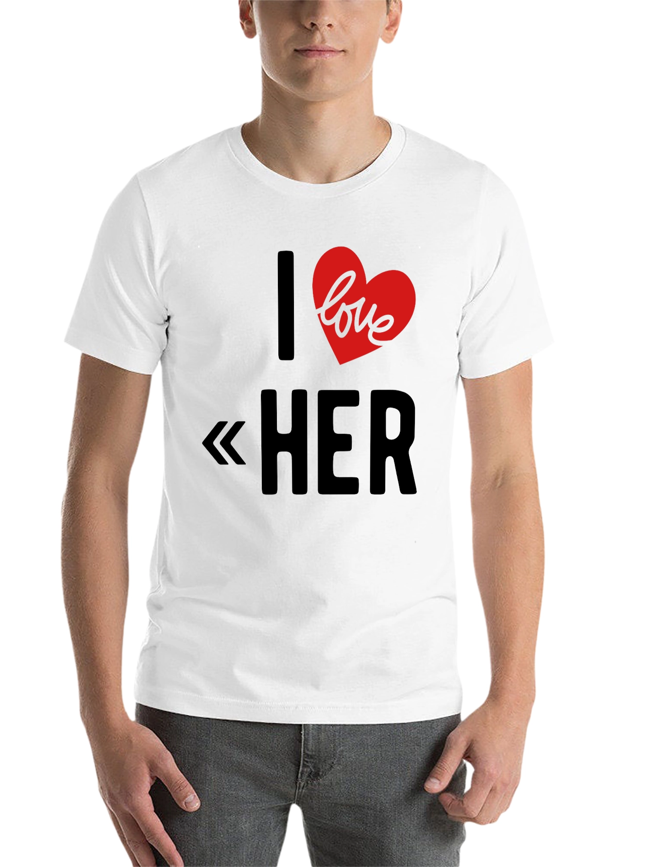 Black I Love Her Graphic Tee - Black view 14