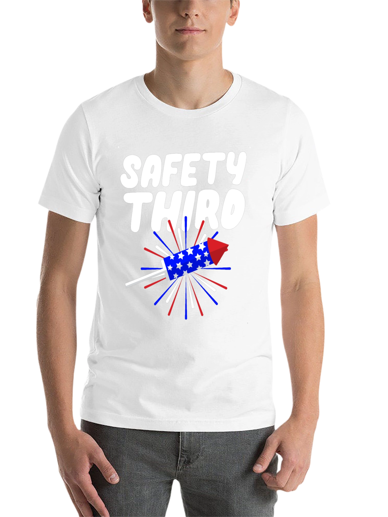 Black Safety Third T-Shirt Patriotic Rocket Tee view 14