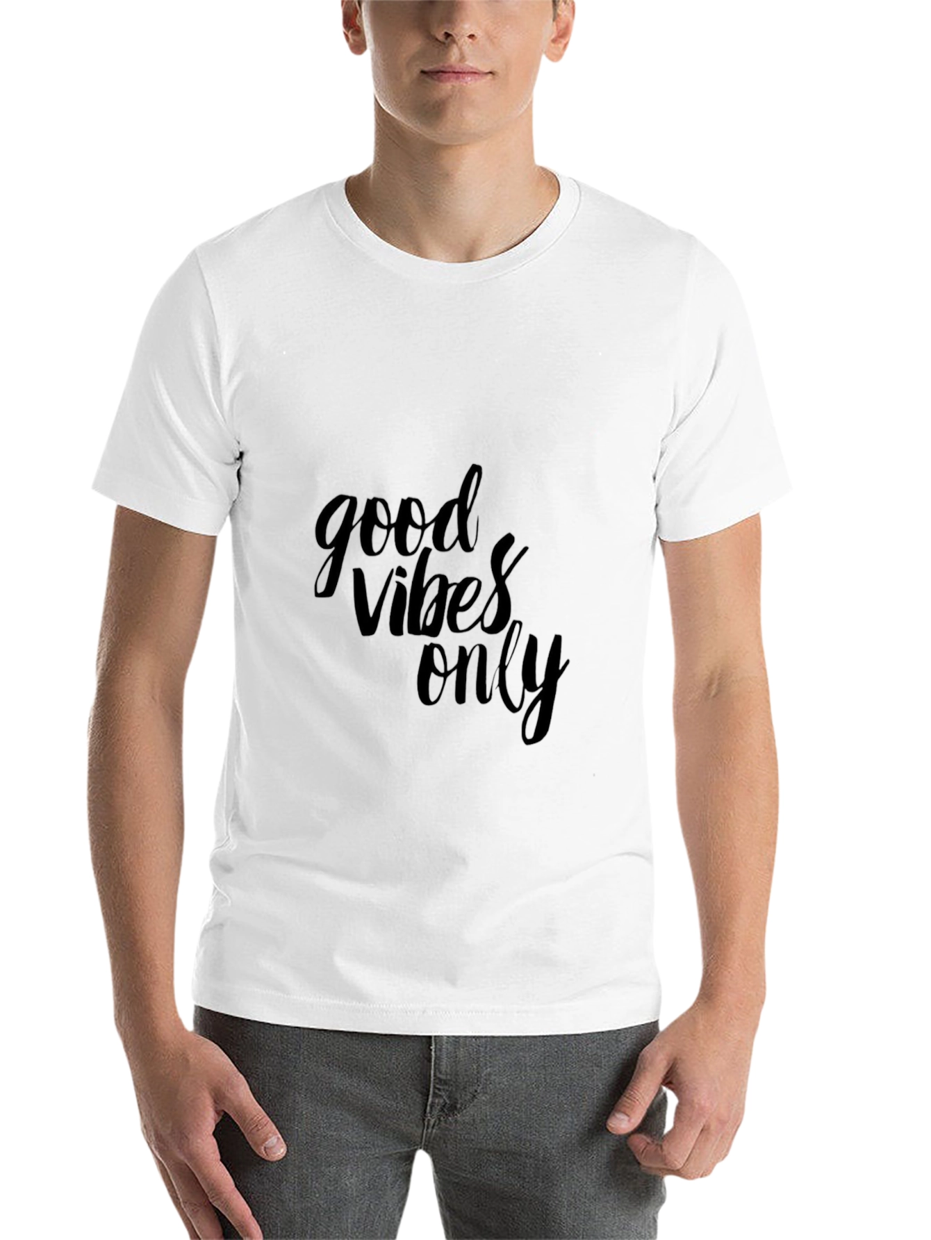 Black Good Vibes Only Black T-Shirt - Stylish & Comfortable view 14