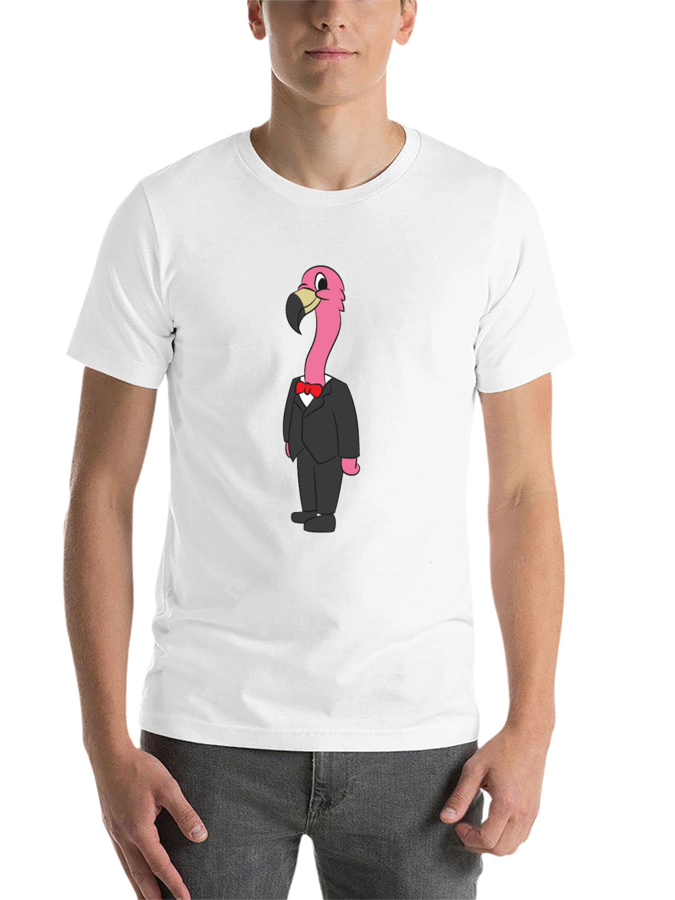 Black Flamingo in a Suit Graphic T-Shirt view 14