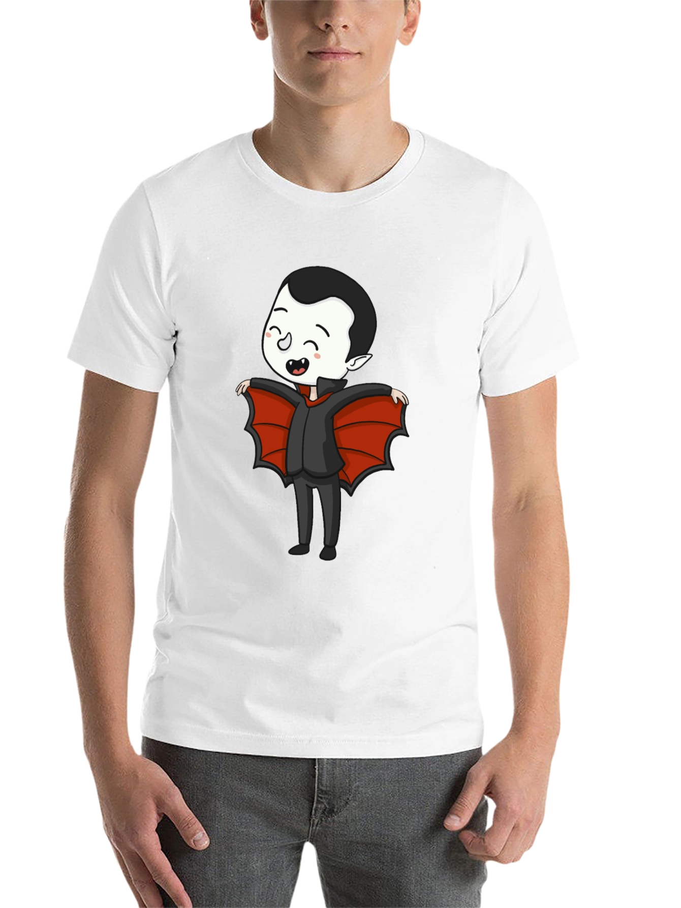 Black Cute Cartoon Vampire T-Shirt view 14