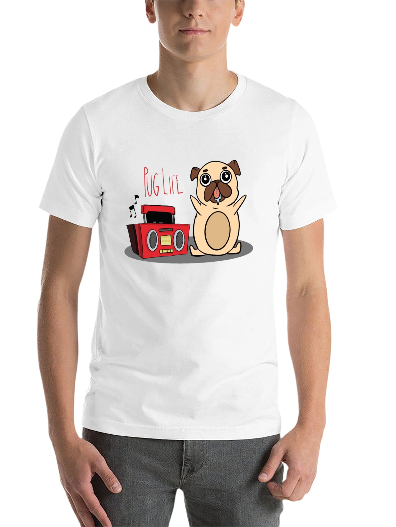 Black Pug Life Graphic Tee - Funny Dog T-Shirt view 14