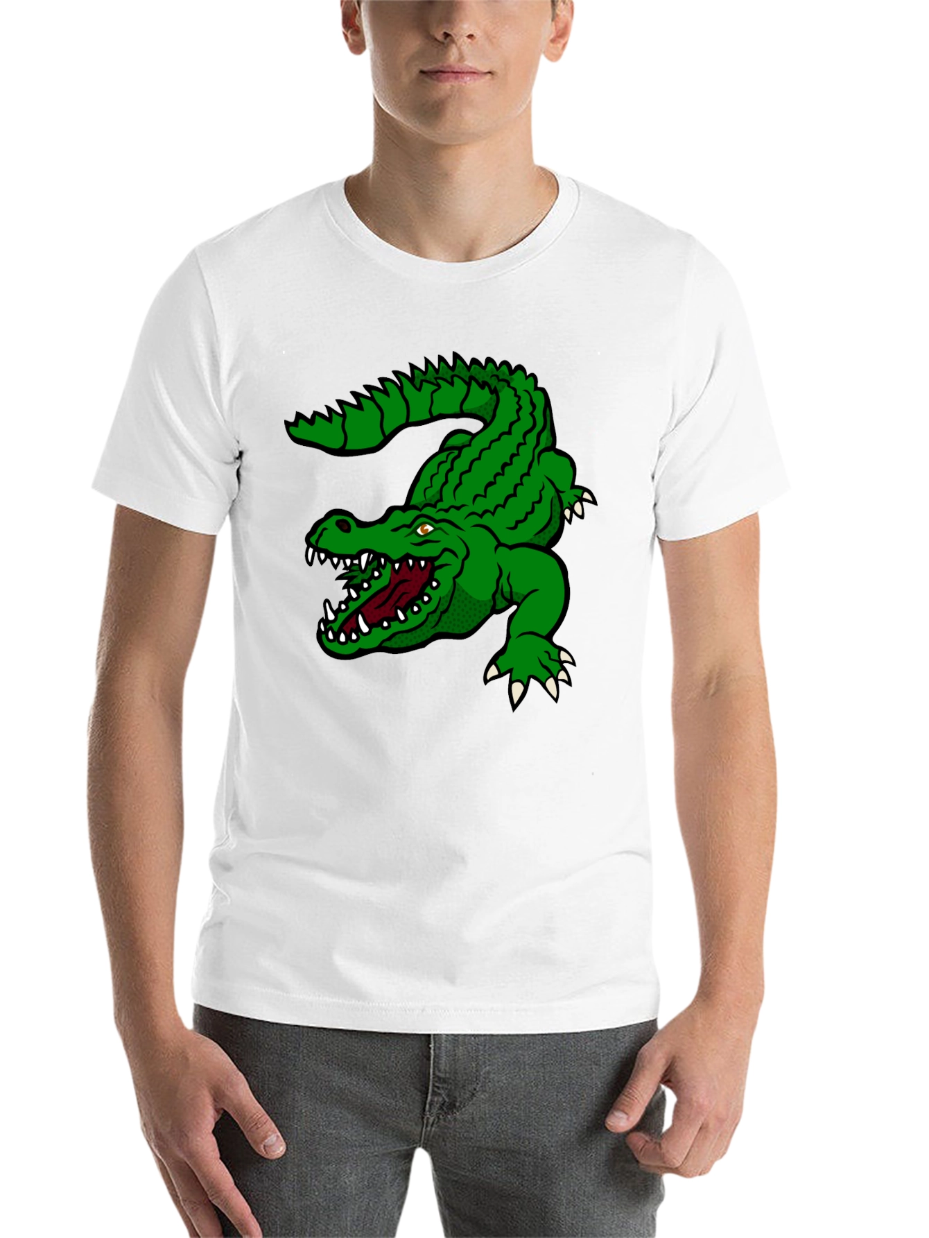 Black Green Alligator Graphic T-Shirt - Bold Style view 14