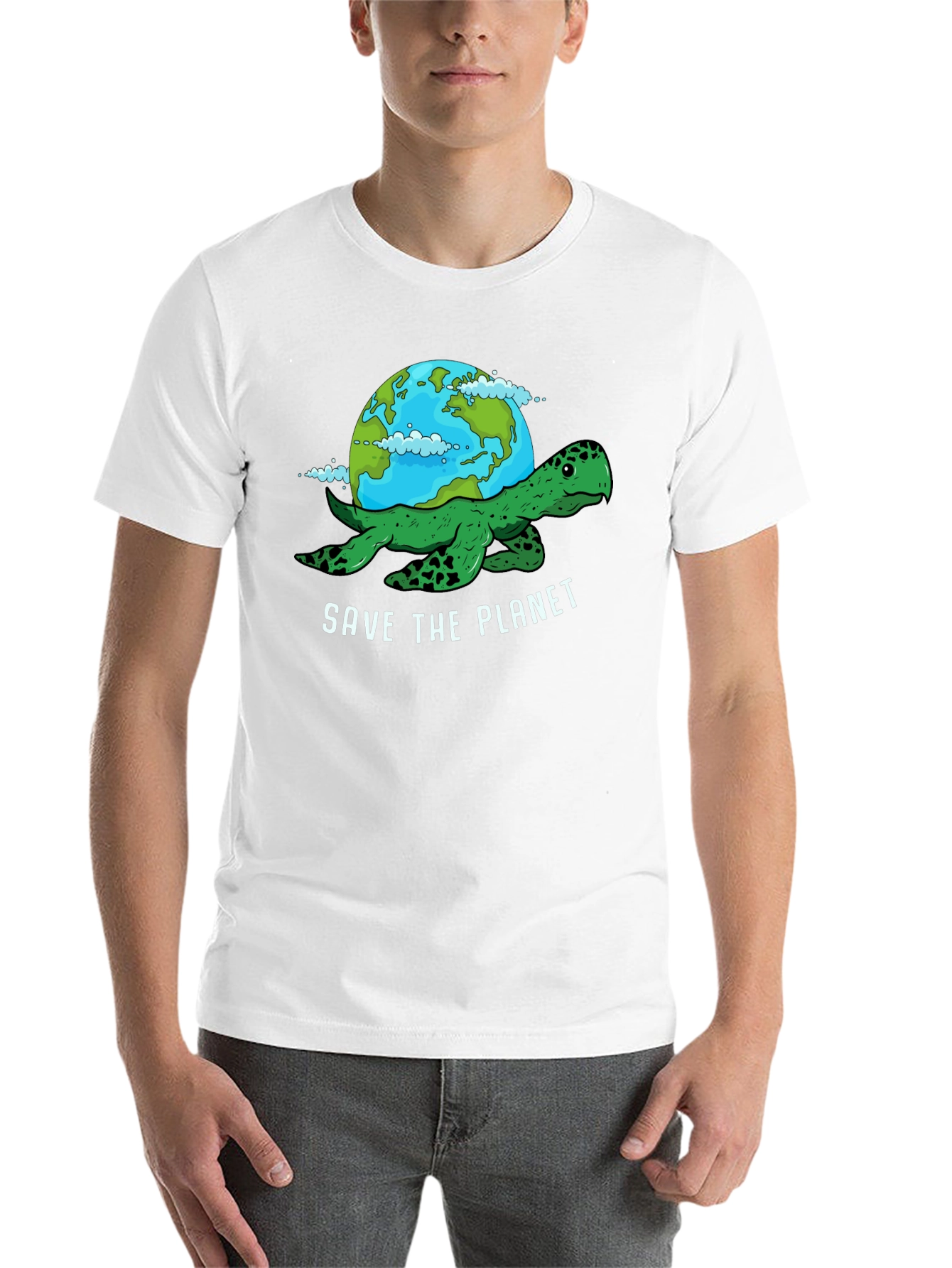 Black Save the Planet Turtle Graphic Tee view 14