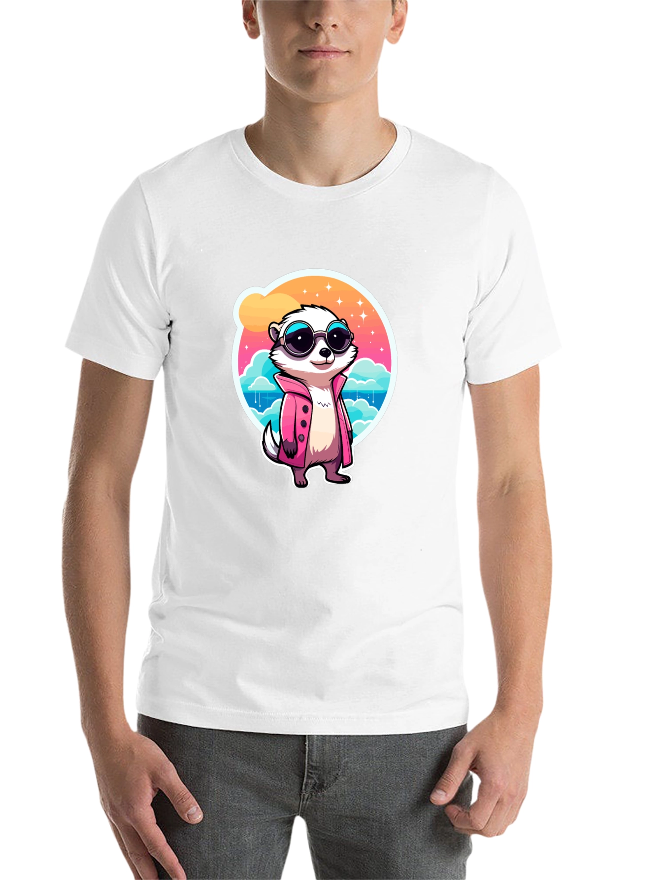 Black Cool Meerkat Graphic Tee view 14