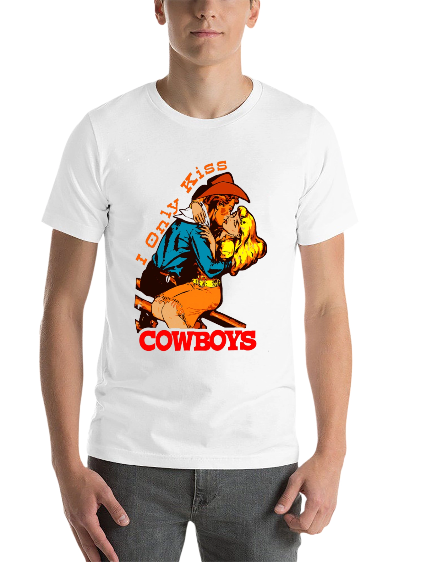Black I Only Kiss Cowboys Graphic Tee - Western Style view 14