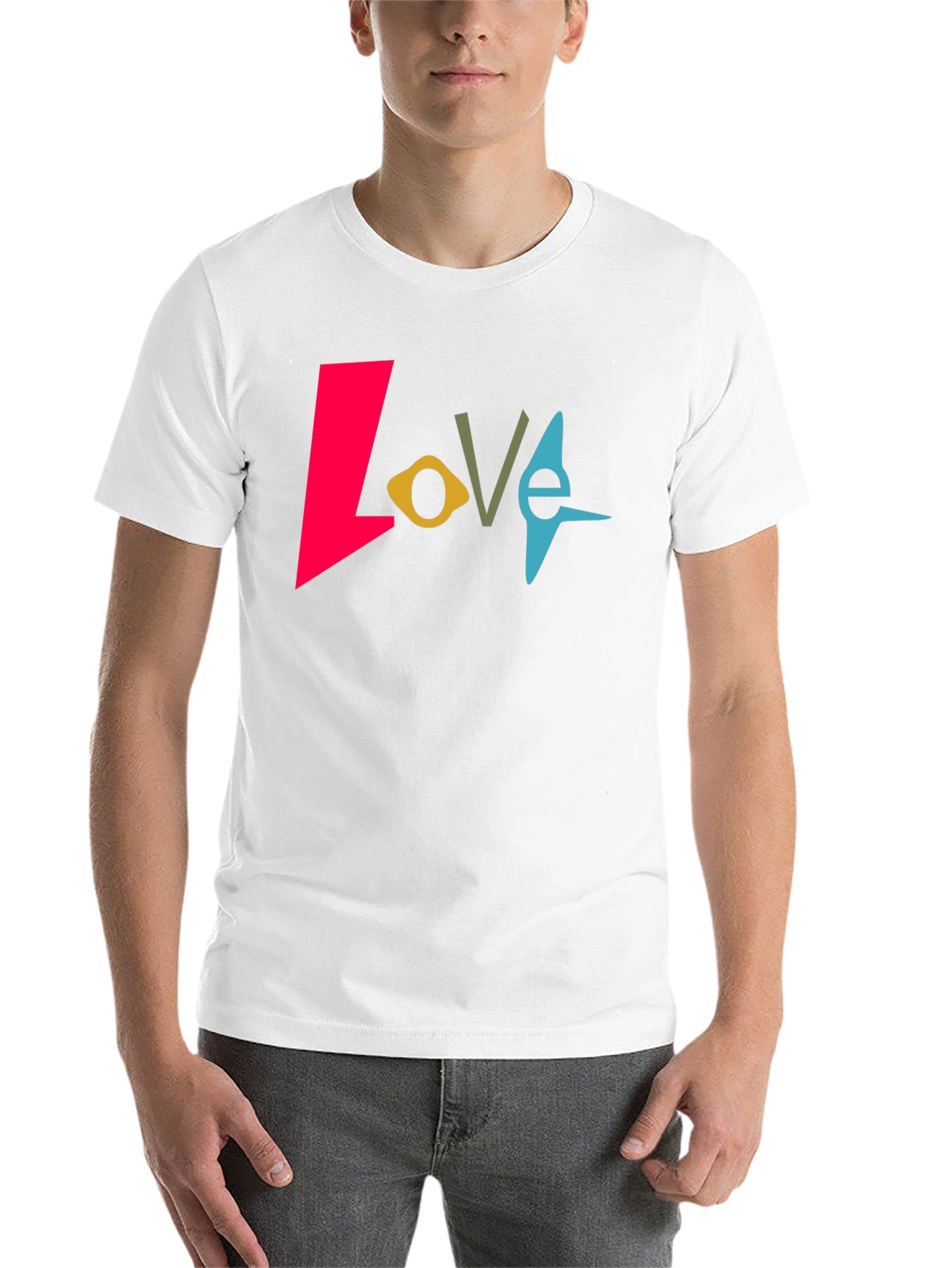 Black Colorful 'Love' Graphic Black T-Shirt view 14