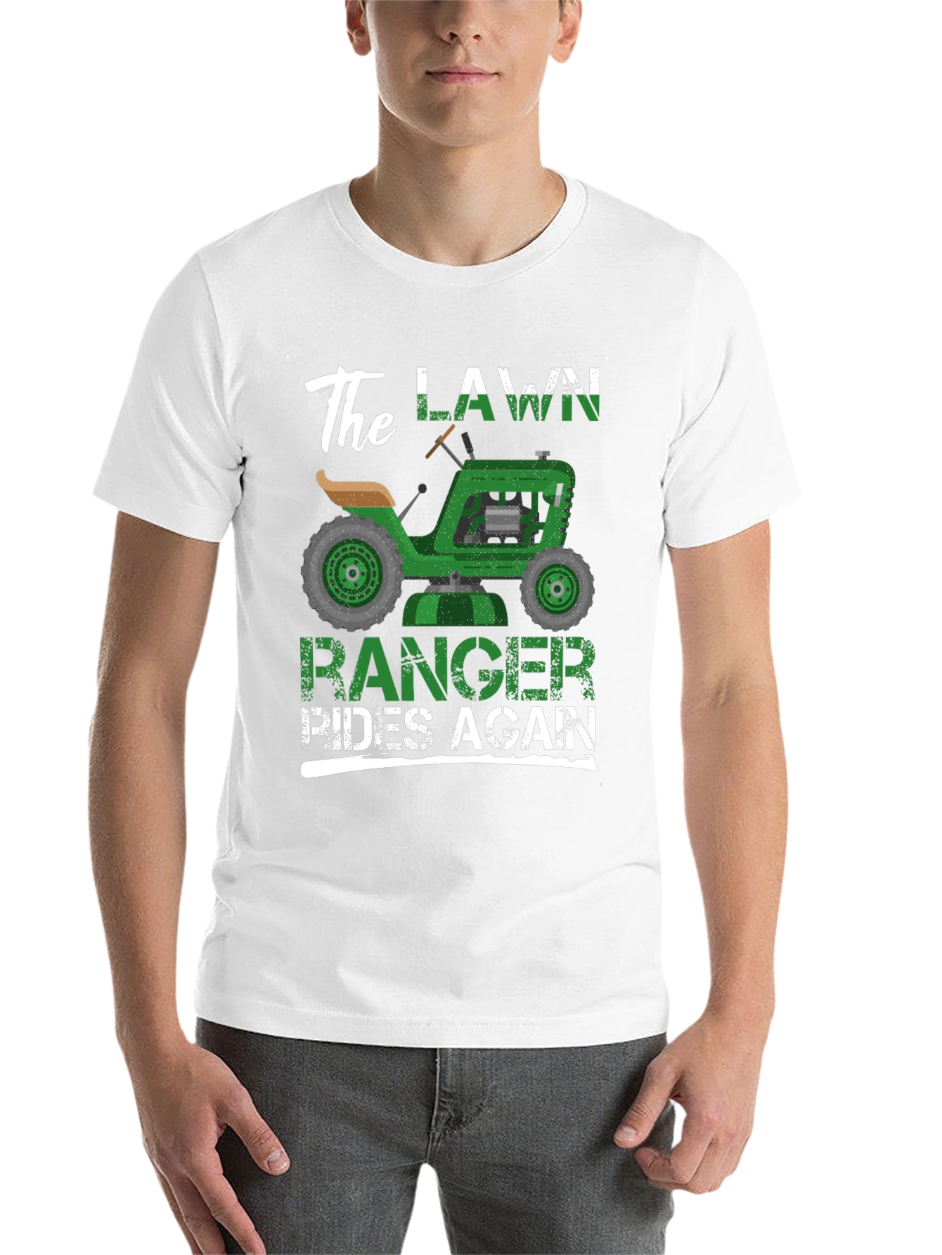 Black The Lawn Ranger Rides Again - Funny T-Shirt view 14