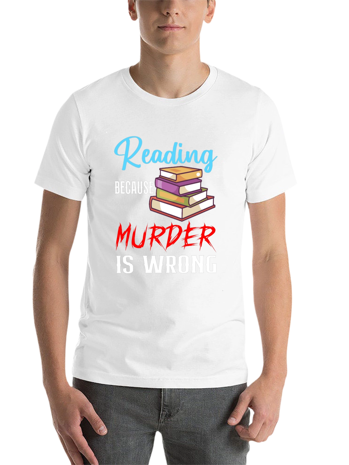 Black Reading Because Murder Is Wrong Black T-Shirt view 14