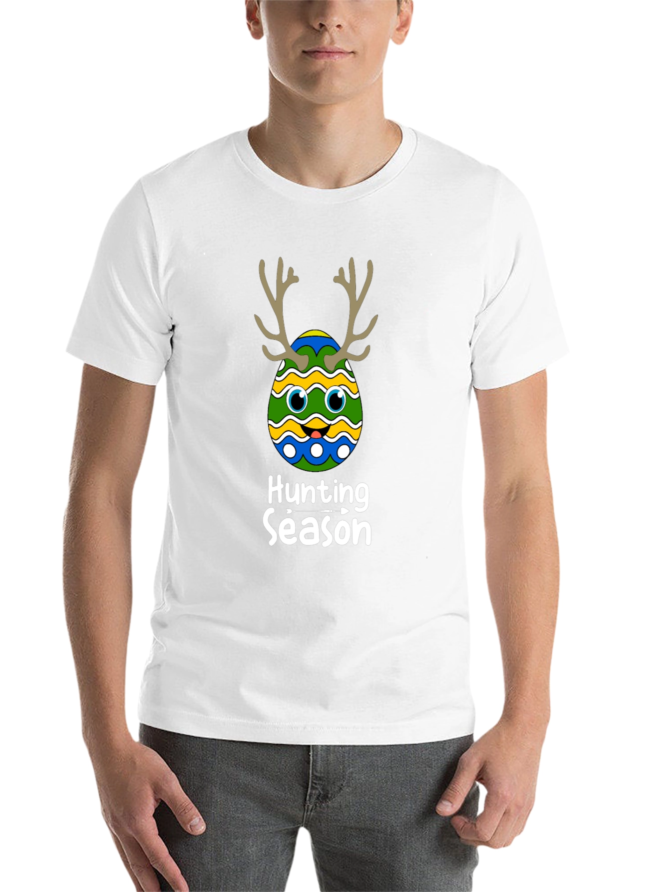 Camiseta Negra Divertida de Pascua para Caza