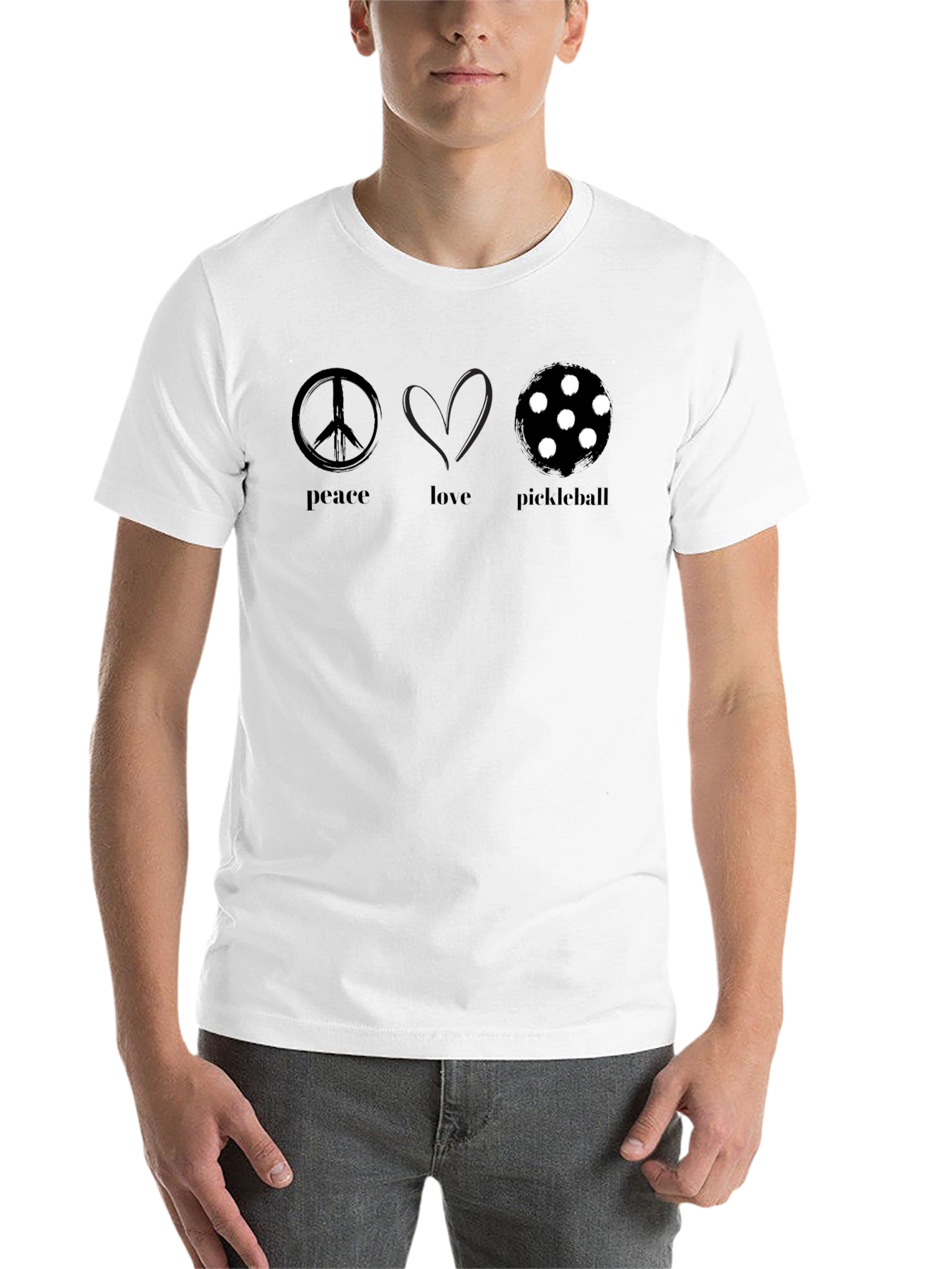 Black Peace Love Pickleball T-Shirt - Stylish & Comfortable view 14
